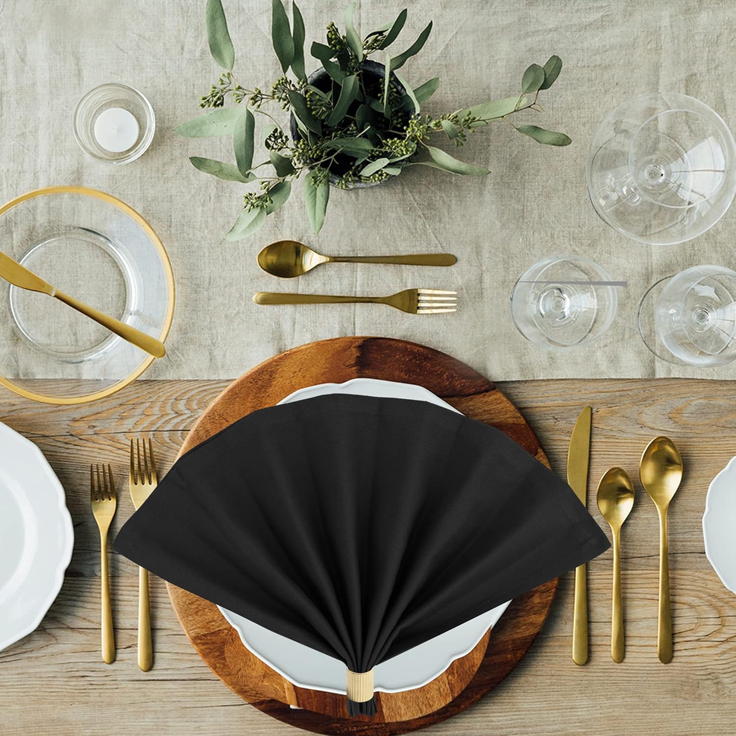 Sweet Needle - serviettes de table surdimensionnées 45x45cm, coton épais, lot de 12, coins arrondis