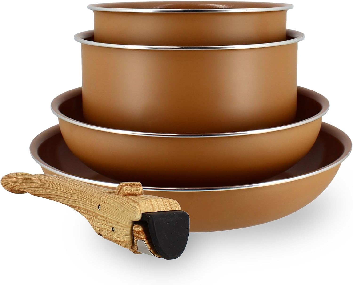 MENASTYL - Colorama - 2 poêles, 2 casseroles, poignée - céramique, induction, sans PFAS