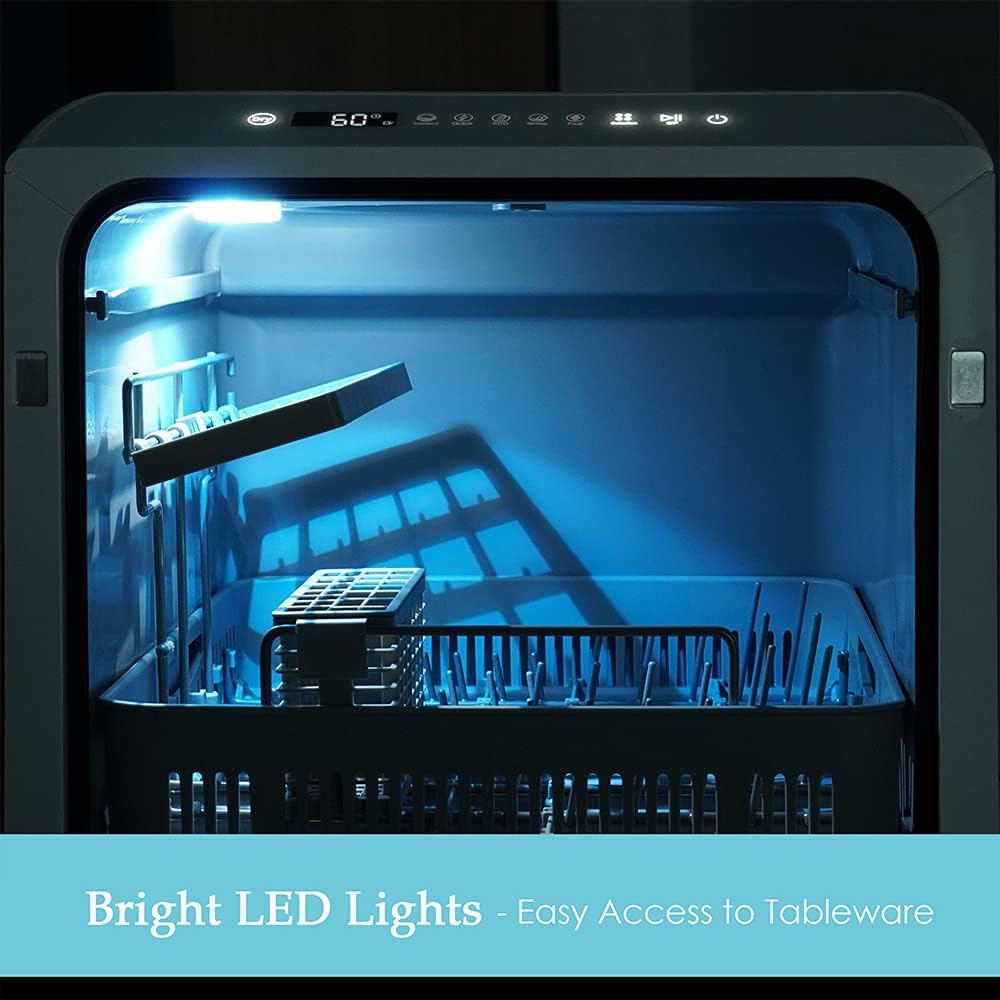 Lave-vaisselle de table - compact - 5 programmes, écran LED, portable
