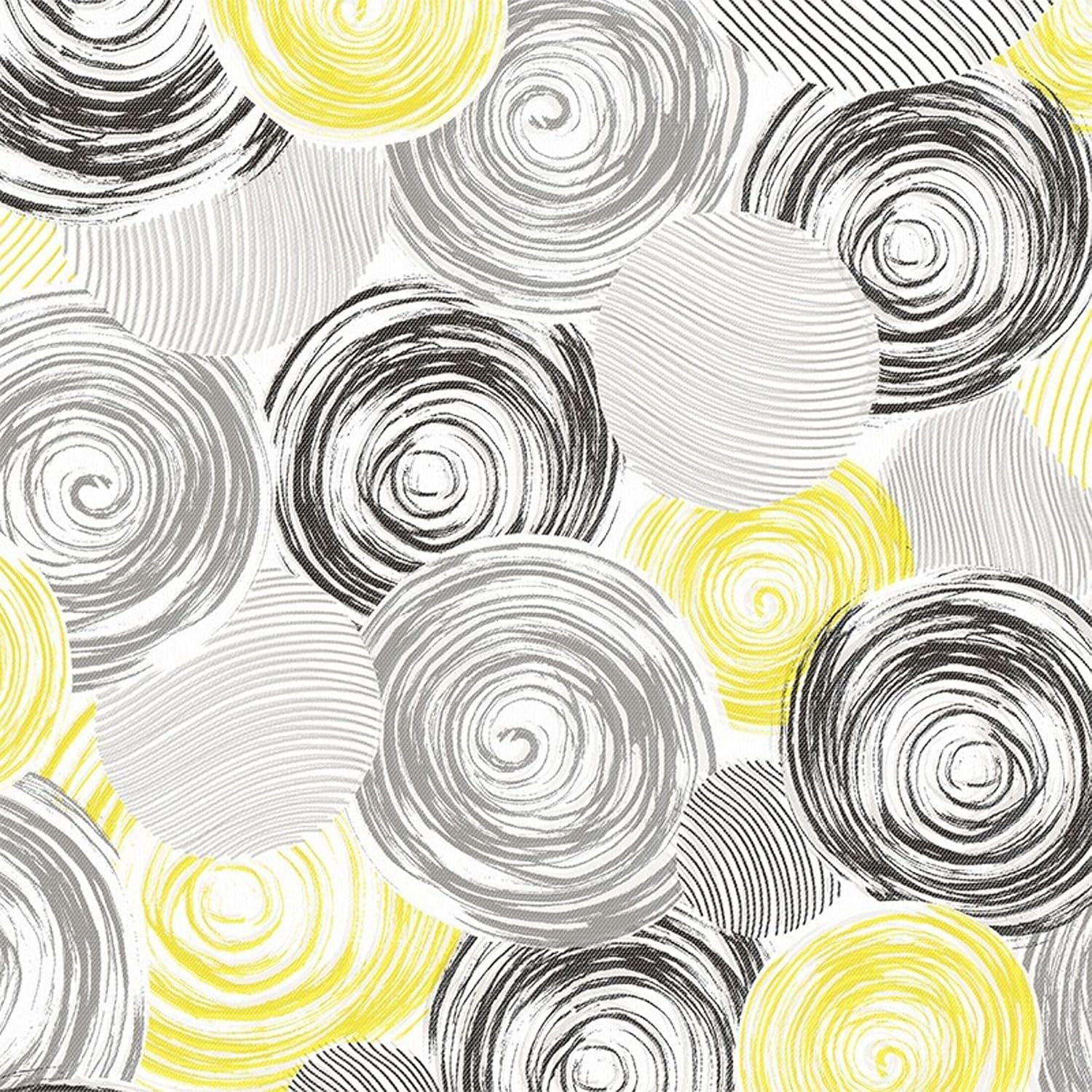 Nappe en toile cirée - rectangulaire - 100x140 cm - anti-taches, imperméable, facile d'entretien, motif cercle jaune