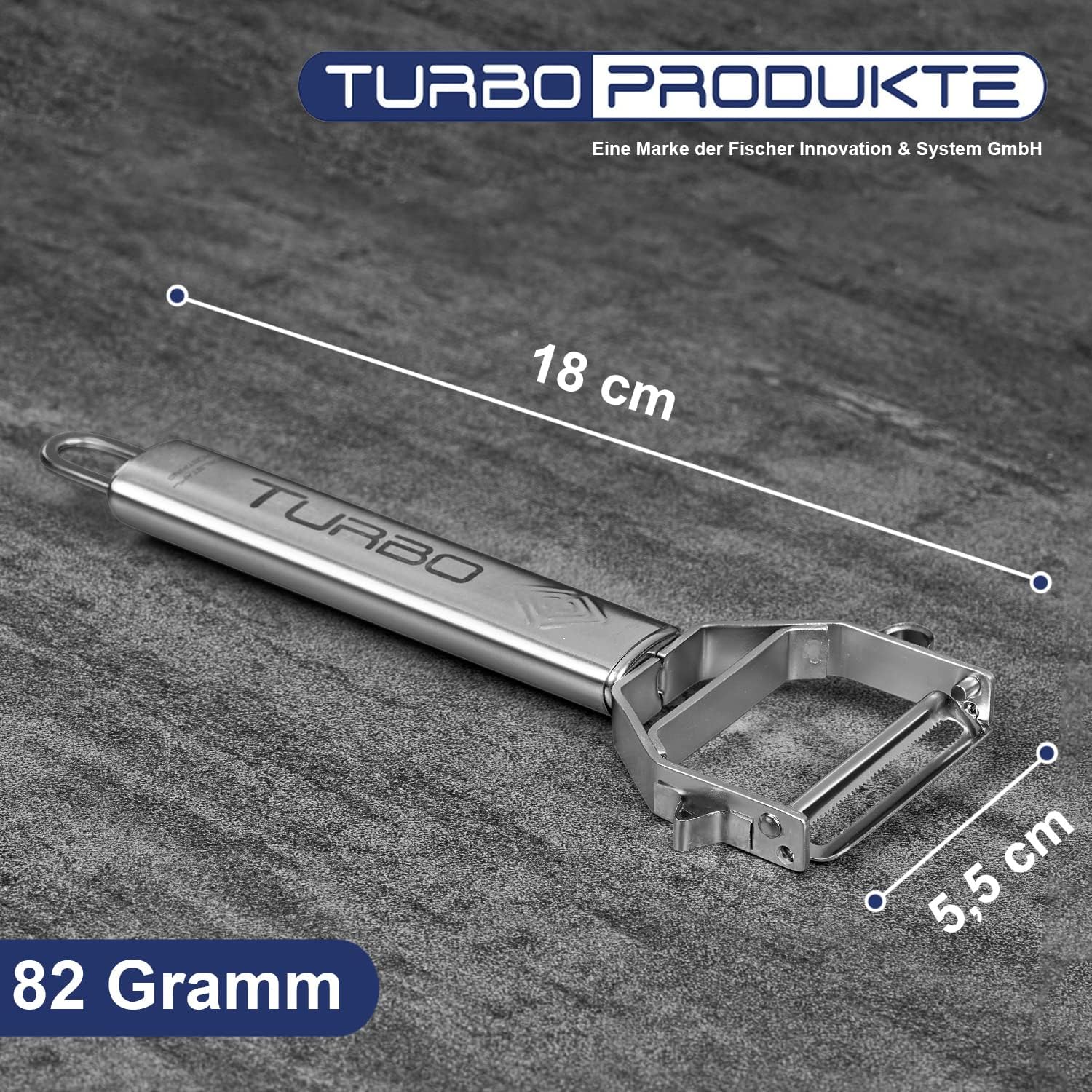 Turbo Produkte - Éplucheur 3 en 1 inox pour fruits/légumes - ambidextre