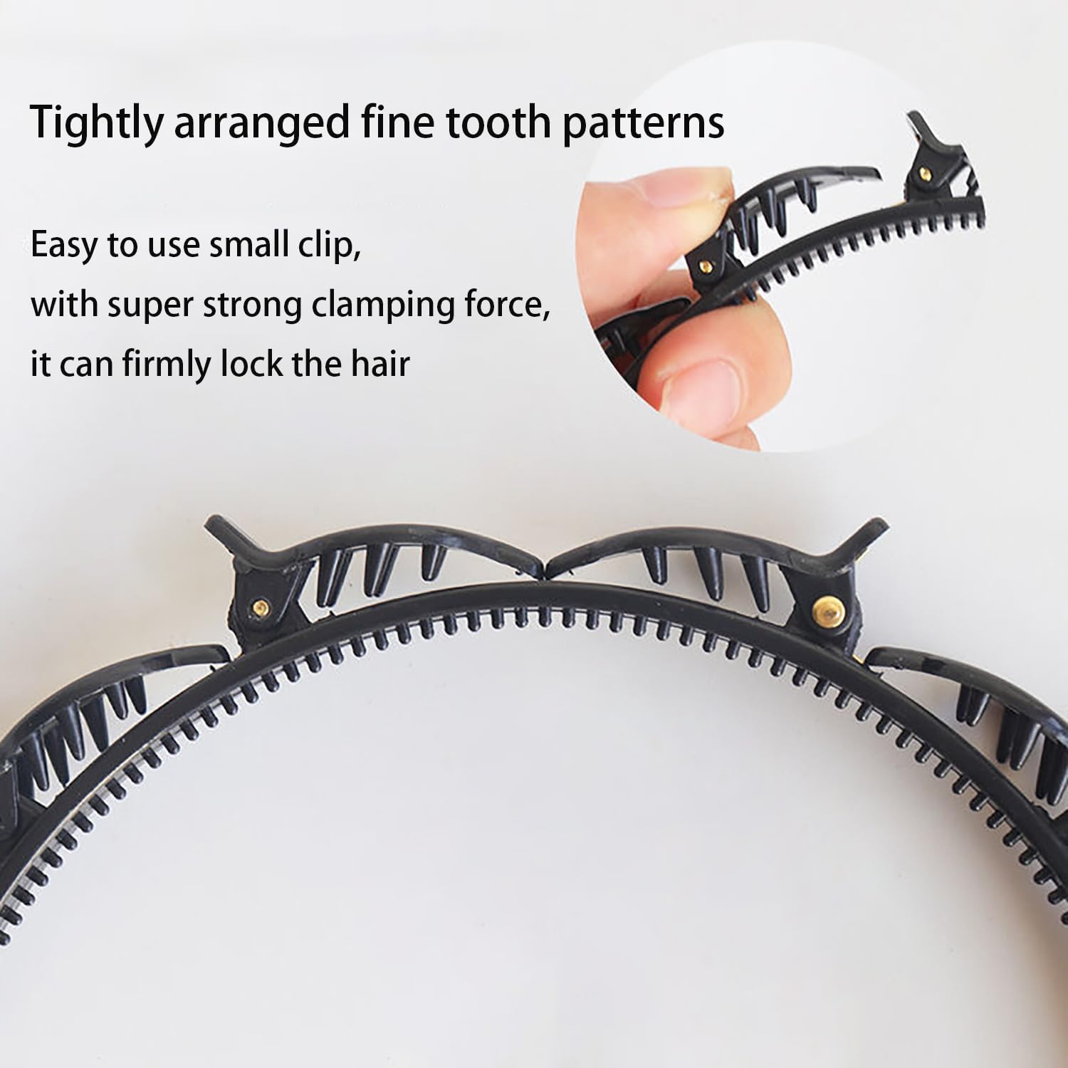 Serre-tête tressé - lot de 2, pinces intégrées, coiffure double bangs