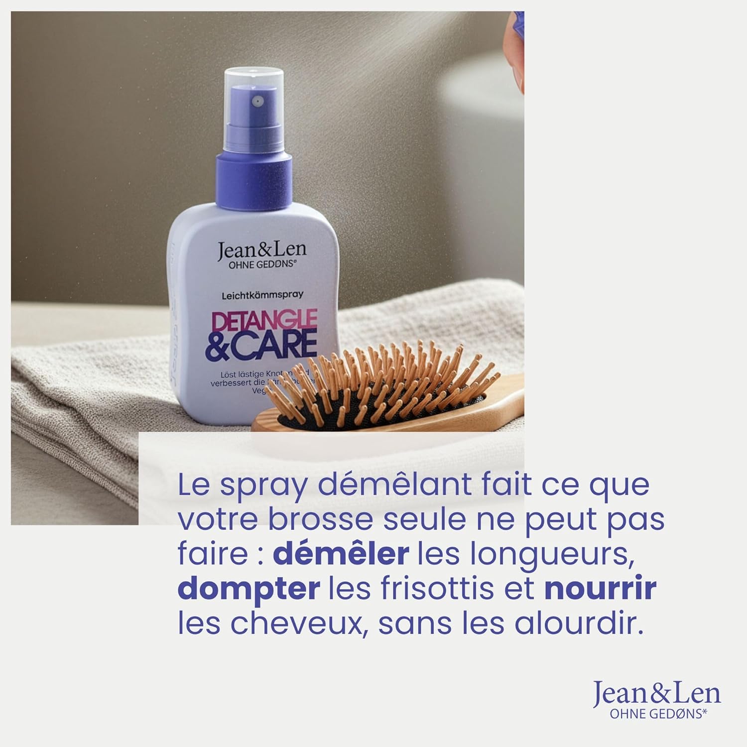 Jean & Len - Spray démêlant Detangle & Care - 100ml - végan, sans silicone, parfum fruité
