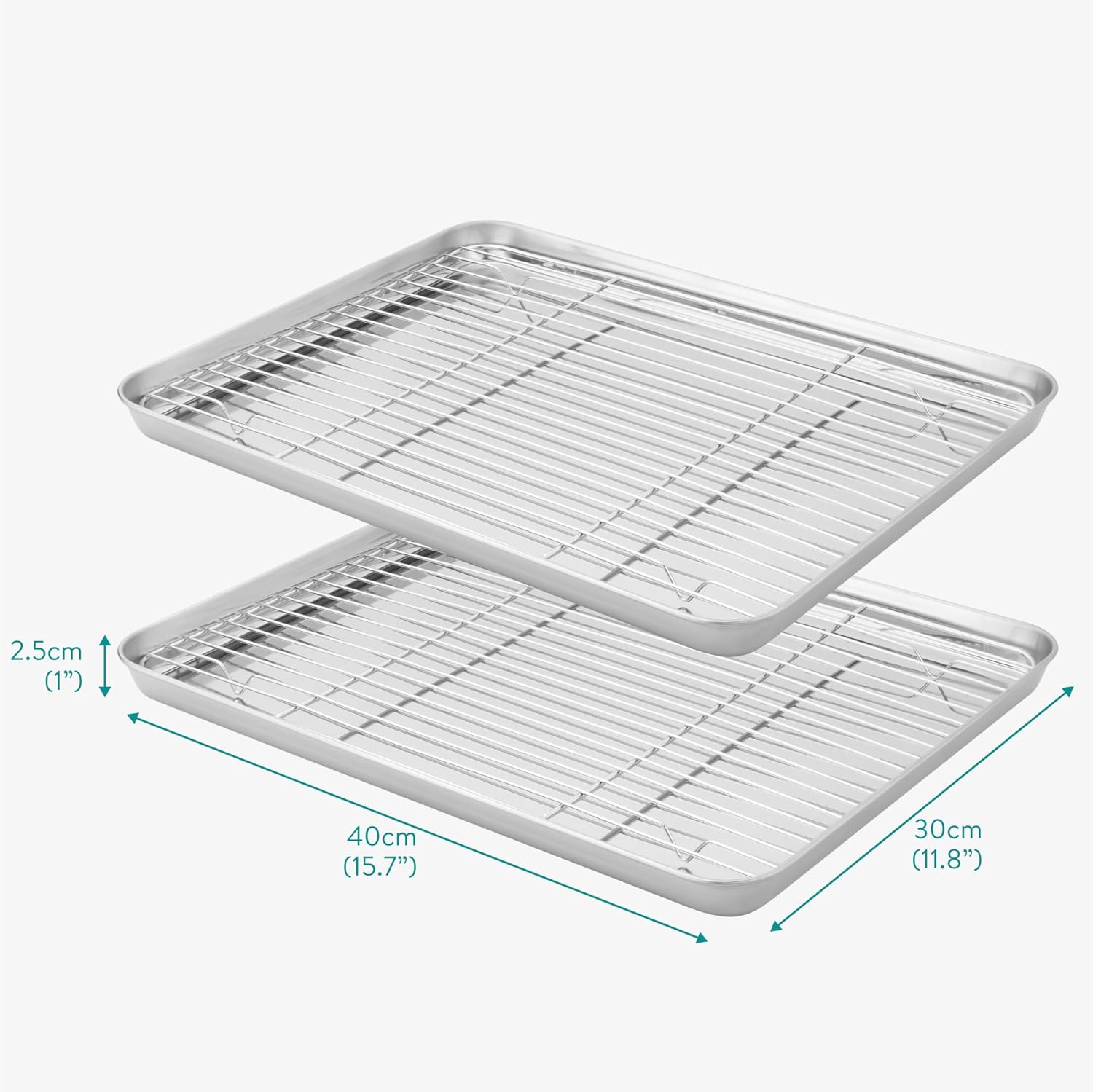 Navaris - bac cuisson inox rectangulaire - 2 tailles - inox avec grille