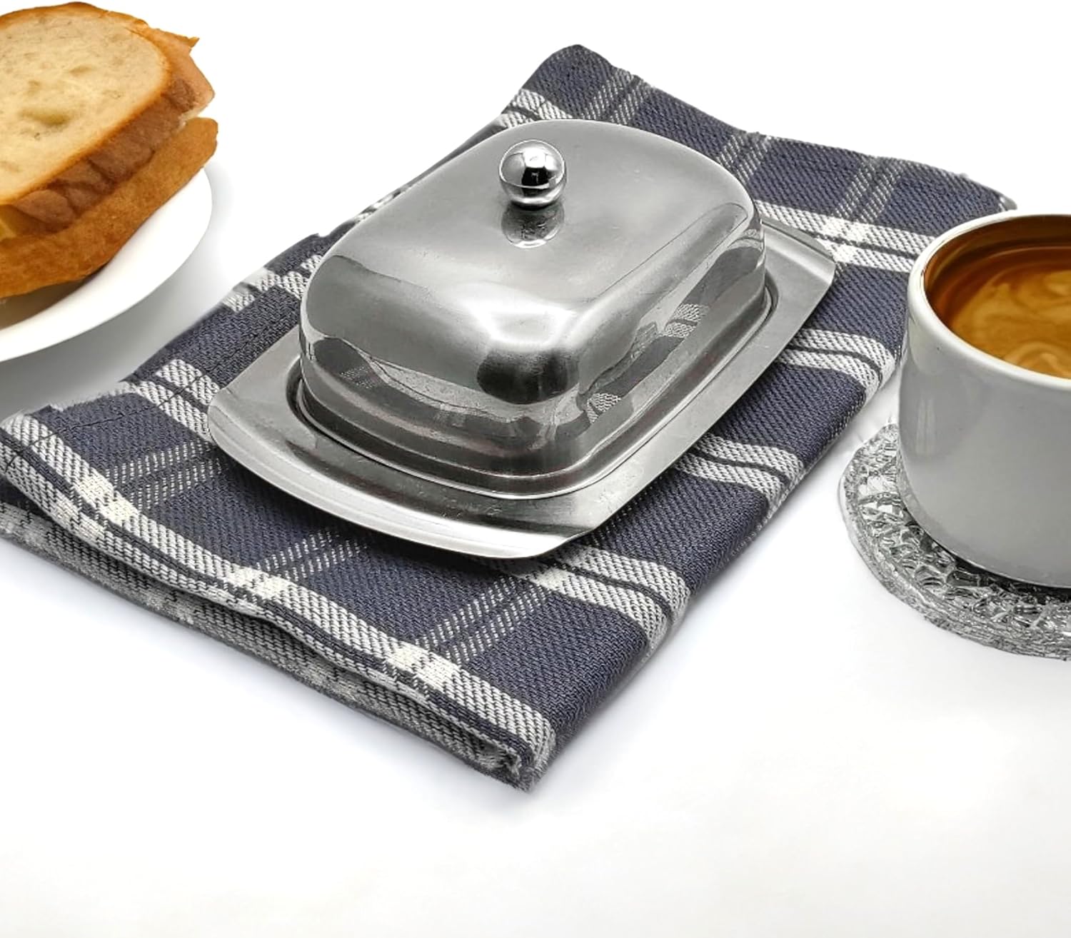 LivinEase – Torchon cuisine lot de 5 – 60x40 cm – coton absorbant, gris