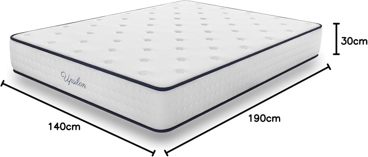 COSMOS - Upsilon - 140x190 cm - Matelas mémoire de forme latex, 30 cm, soutien ferme