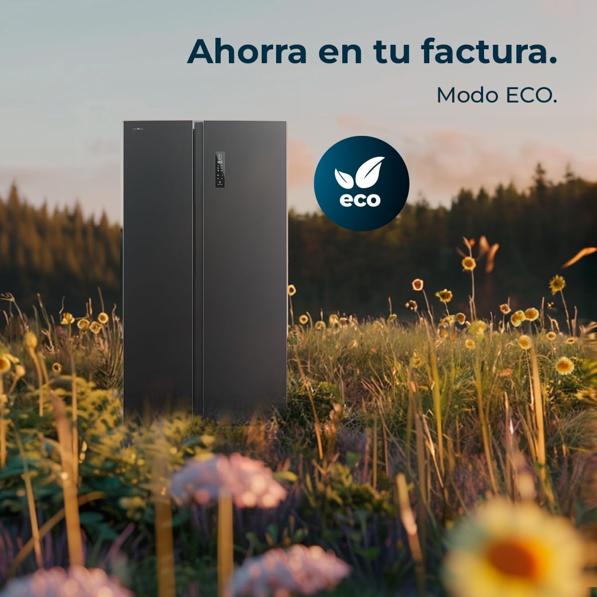 Cecotec - Bolero CoolMarket série - 562L, No Frost, classe E, fonctions rapides SBS 562 Dark E