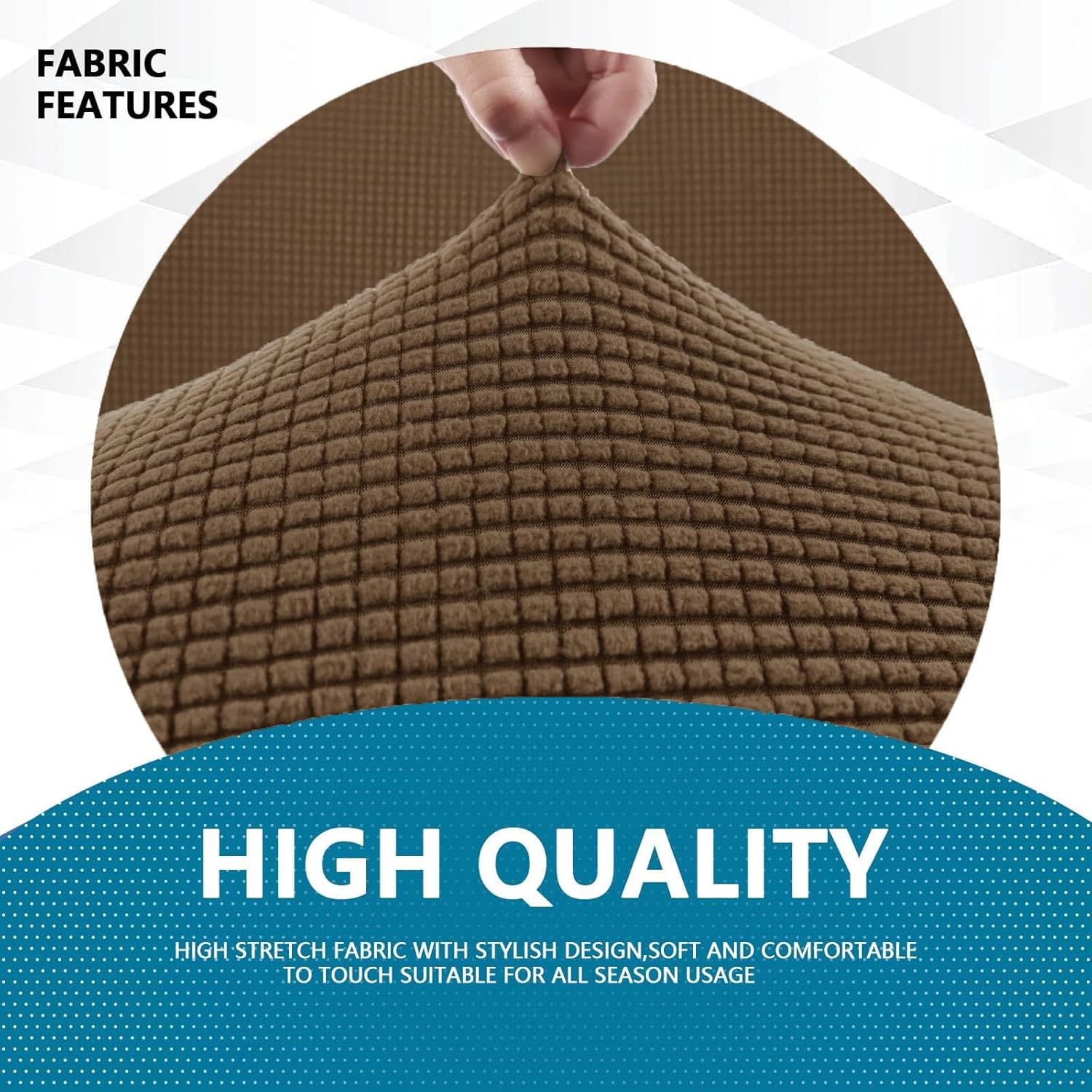 Housse canapé 2 places - extensible, lavable, antidérapante, marron