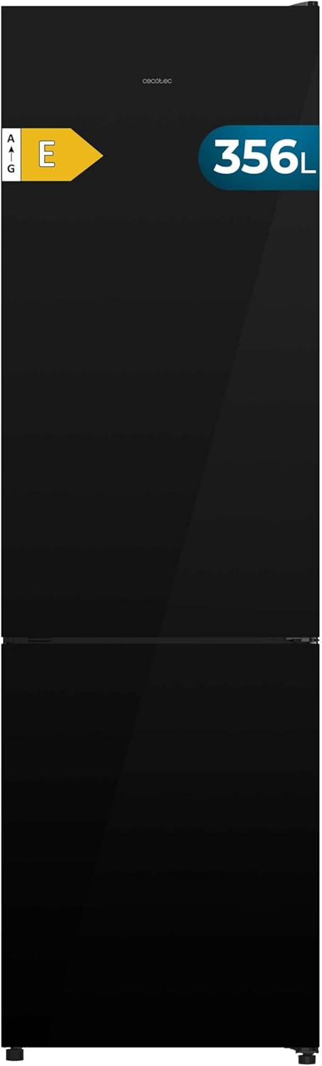 Cecotec - Combi 356i Black Glass - 200x59,5cm - 356L, Multi Airflow, FreshnessFlex, HumidityFlex, COOLMARKETCOMBI356IBLA