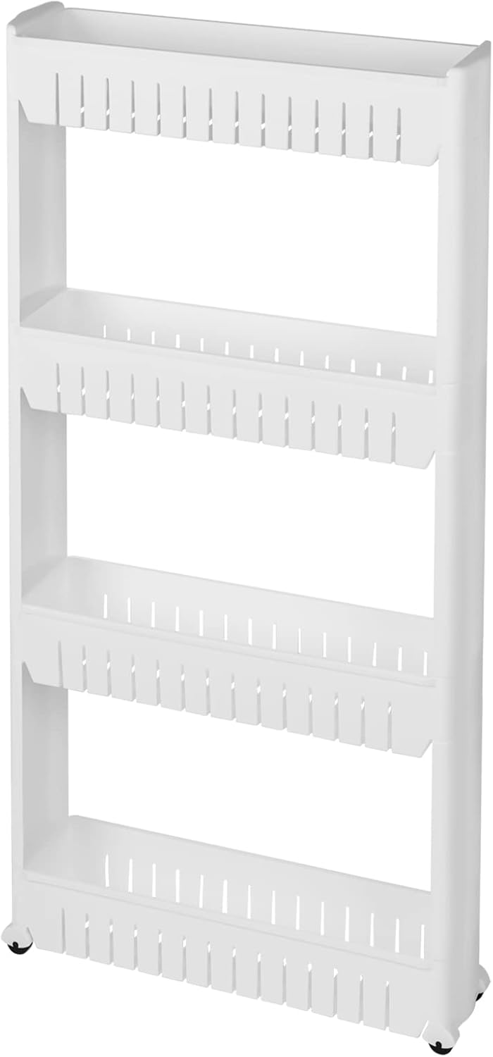 WOLTU - Desserte cuisine 4 niveaux, 13x54x102cm, roulettes, RGB36ws
