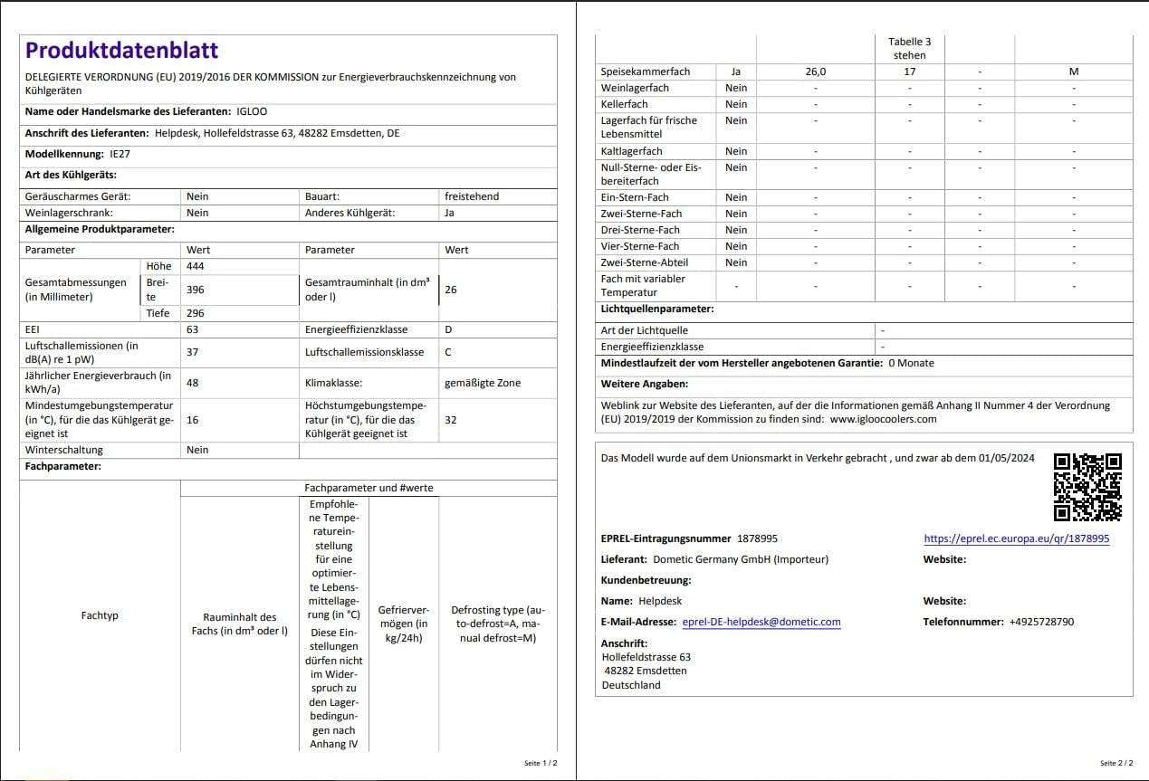 IGLOO - glacière électrique - compacte - maintien au frais et portable