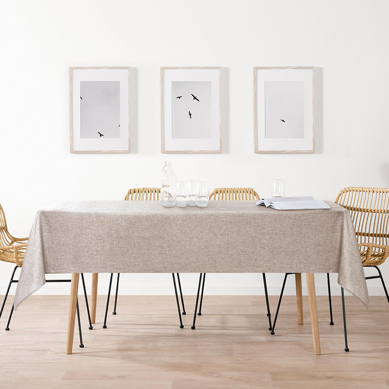 DWCN - nappe imperméable effet lin, lavable, 135x220cm, DWCN