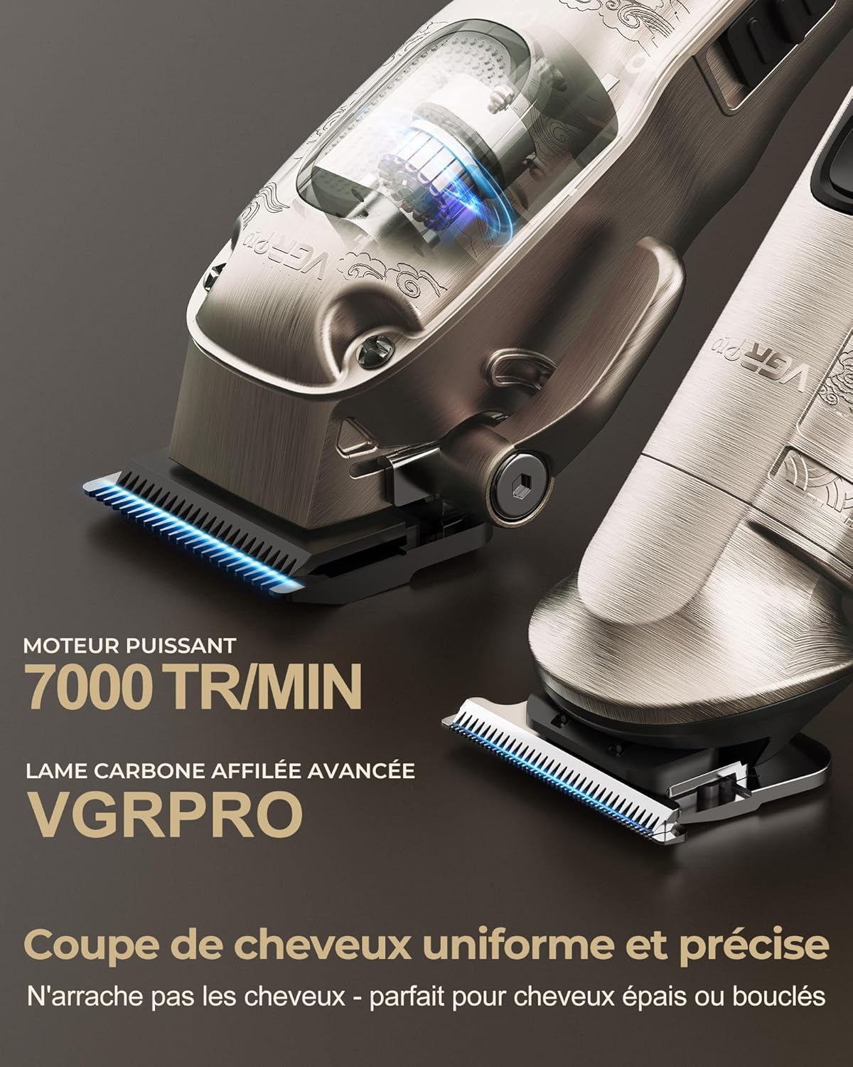 Tondeuse cheveux homme - kit professionnel sans fil - coupe précise, boîte d'emballage