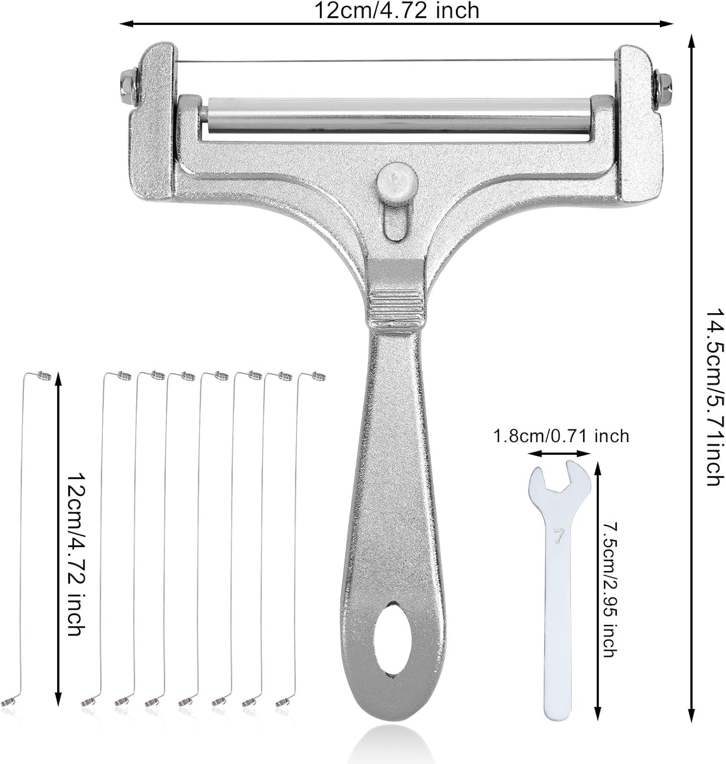 Gosknor - trancheuse à fromage fil inox, 8 fils, portable, clés