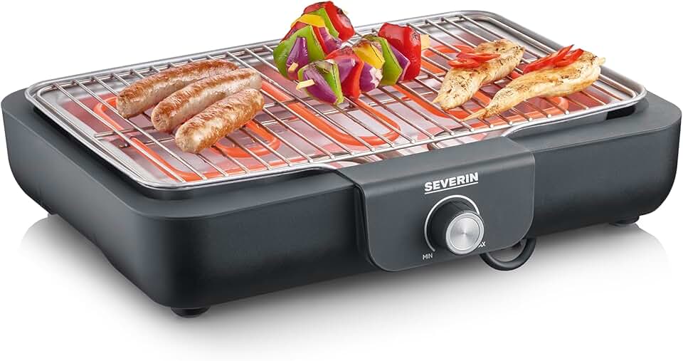 SEVERIN - Barbecue de Table - 37x29 cm - 2300W, grille inox, bac à eau