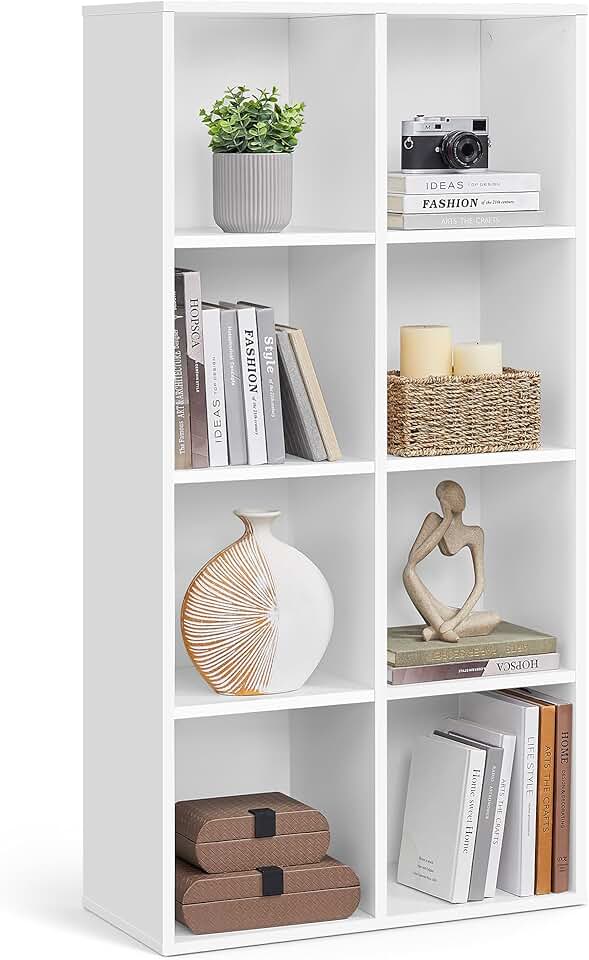 VASAGLE - bibliothèque cubique 8 cases - blanc - rangement modulable LBC24WT