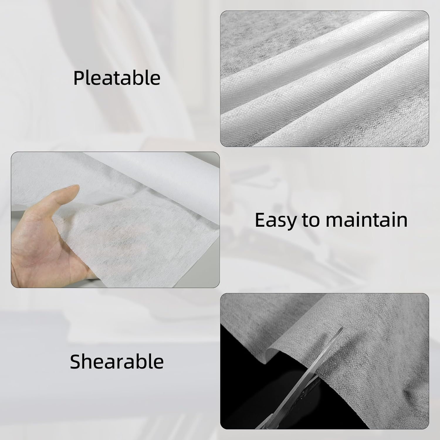 Entoilage thermocollant - blanc - 100x200 cm - non tissé, découpable