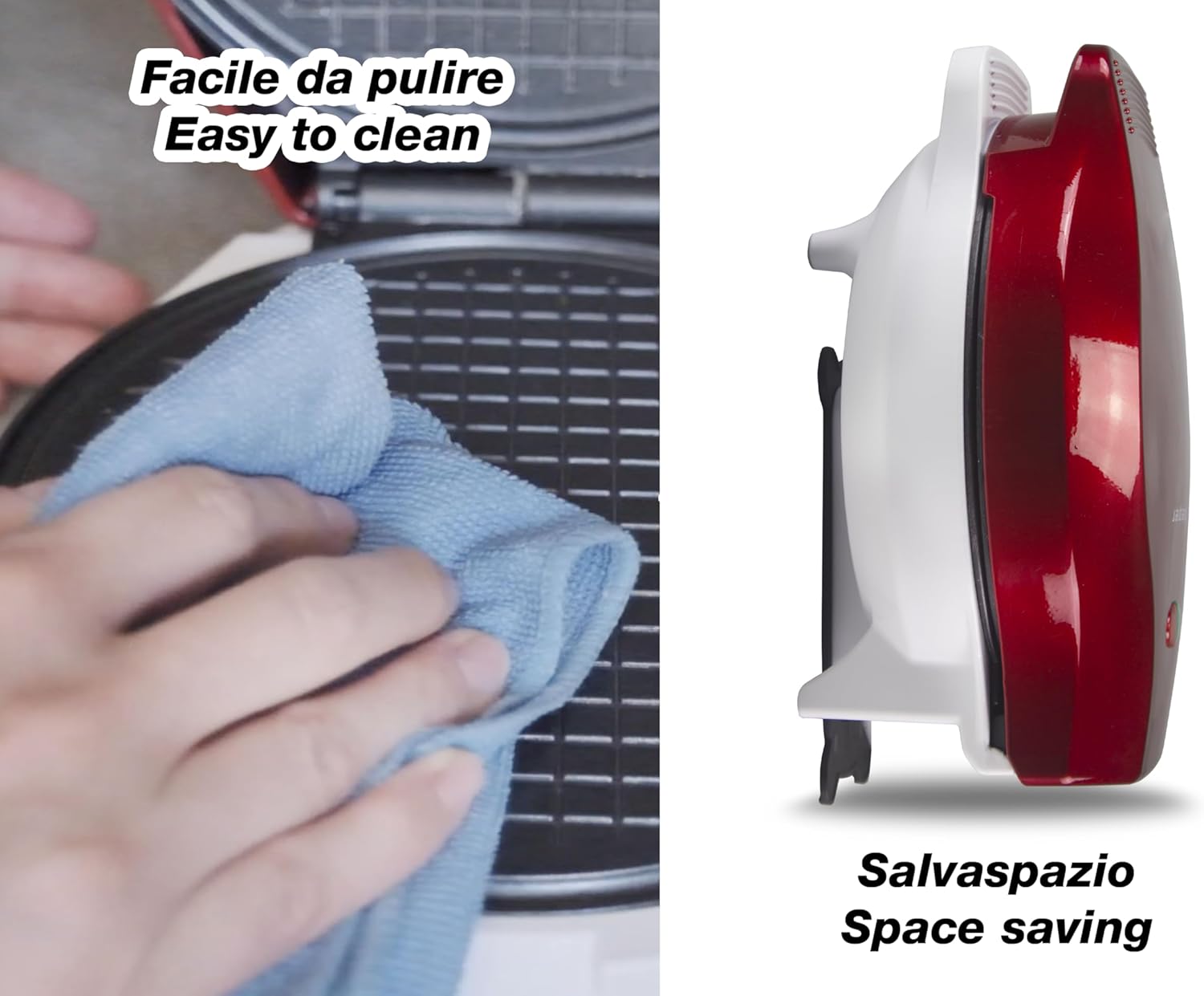 BEPER - gaufrier électrique série P101CUD002 - 18 cm - 1000 W, poignée isolante, accessoires cônes inclus - P101CUD002