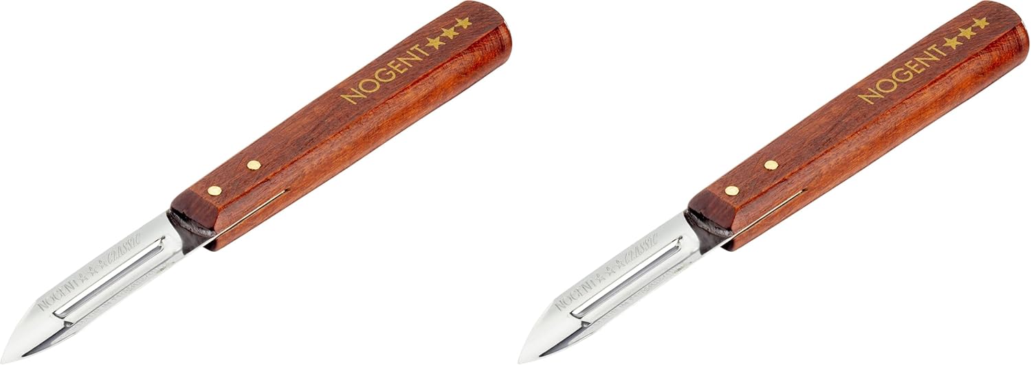 Nogent - éplucheur Classic bois merisier - acier inox - lot de 2 - 01210B