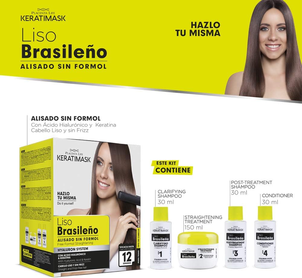 Be Natural - Kit Keratimask lissage brésilien, 3x380g, pro longue durée