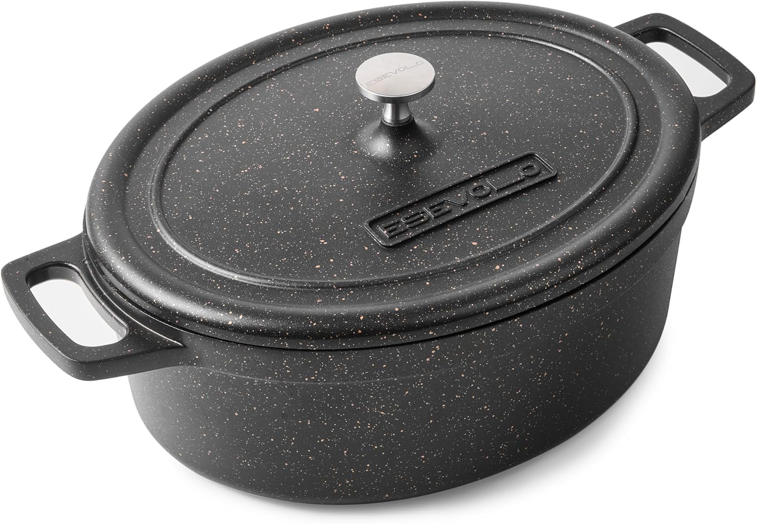 Cocotte fonte aluminium ovale 31cm 6,3L, antiadhésive, noir