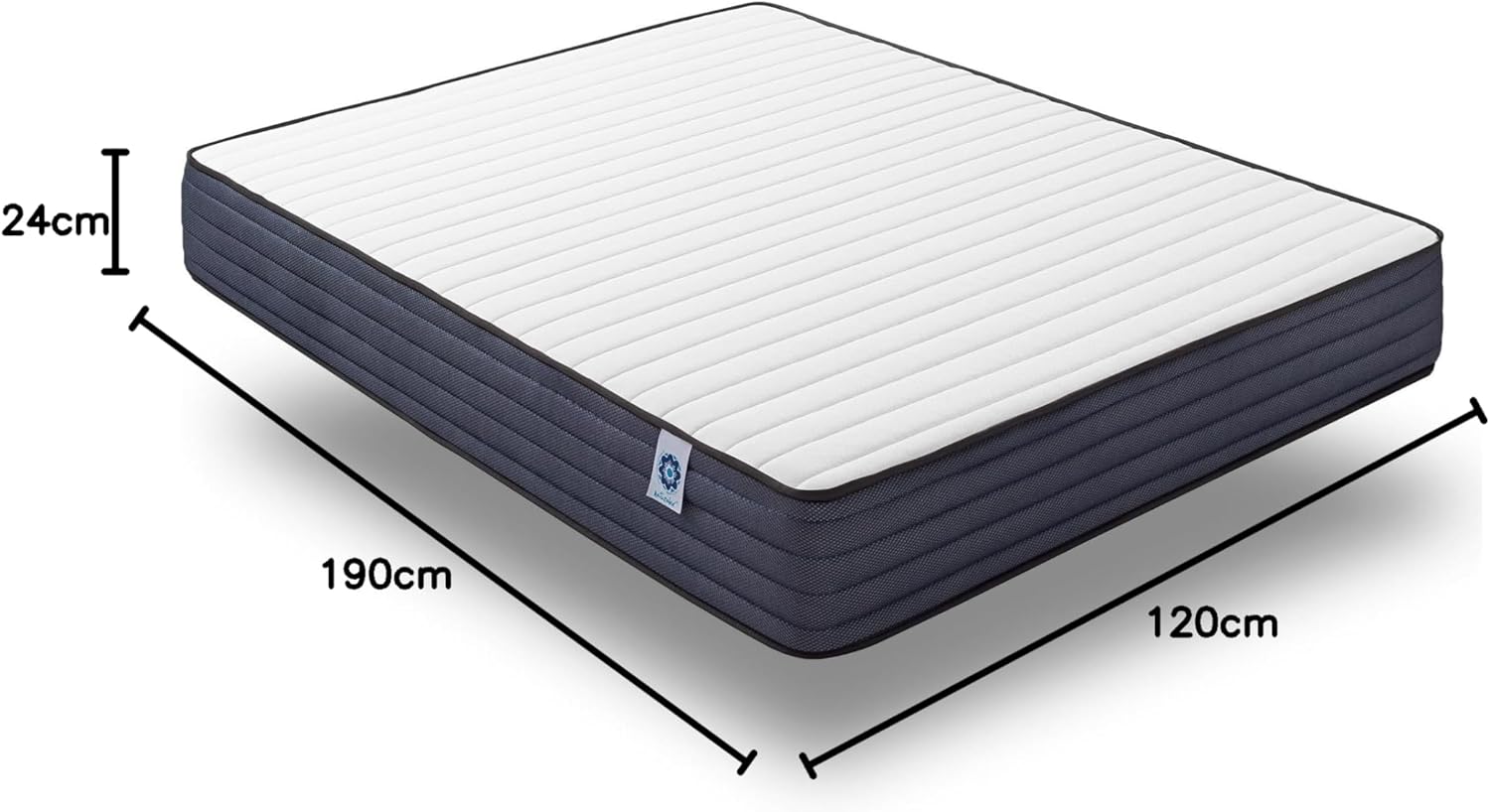 Naturalex - PerfectSleep - 120x190 cm - mousse mémoire, Blue Latex, mi-ferme, 7 zones, réversible