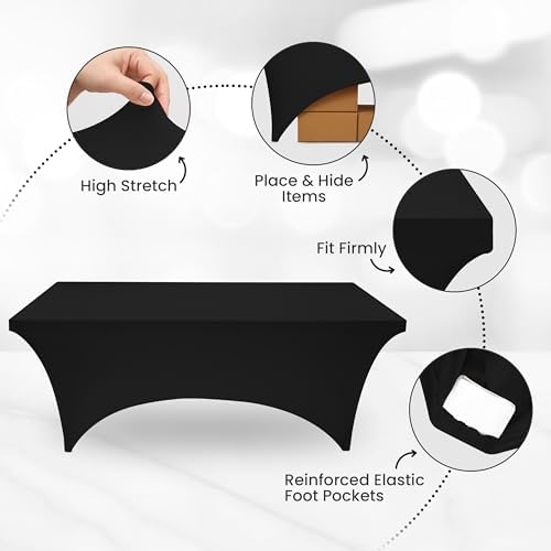 Utopia Kitchen - nappe extensible - 244 cm - polyester spandex, lavable, noir