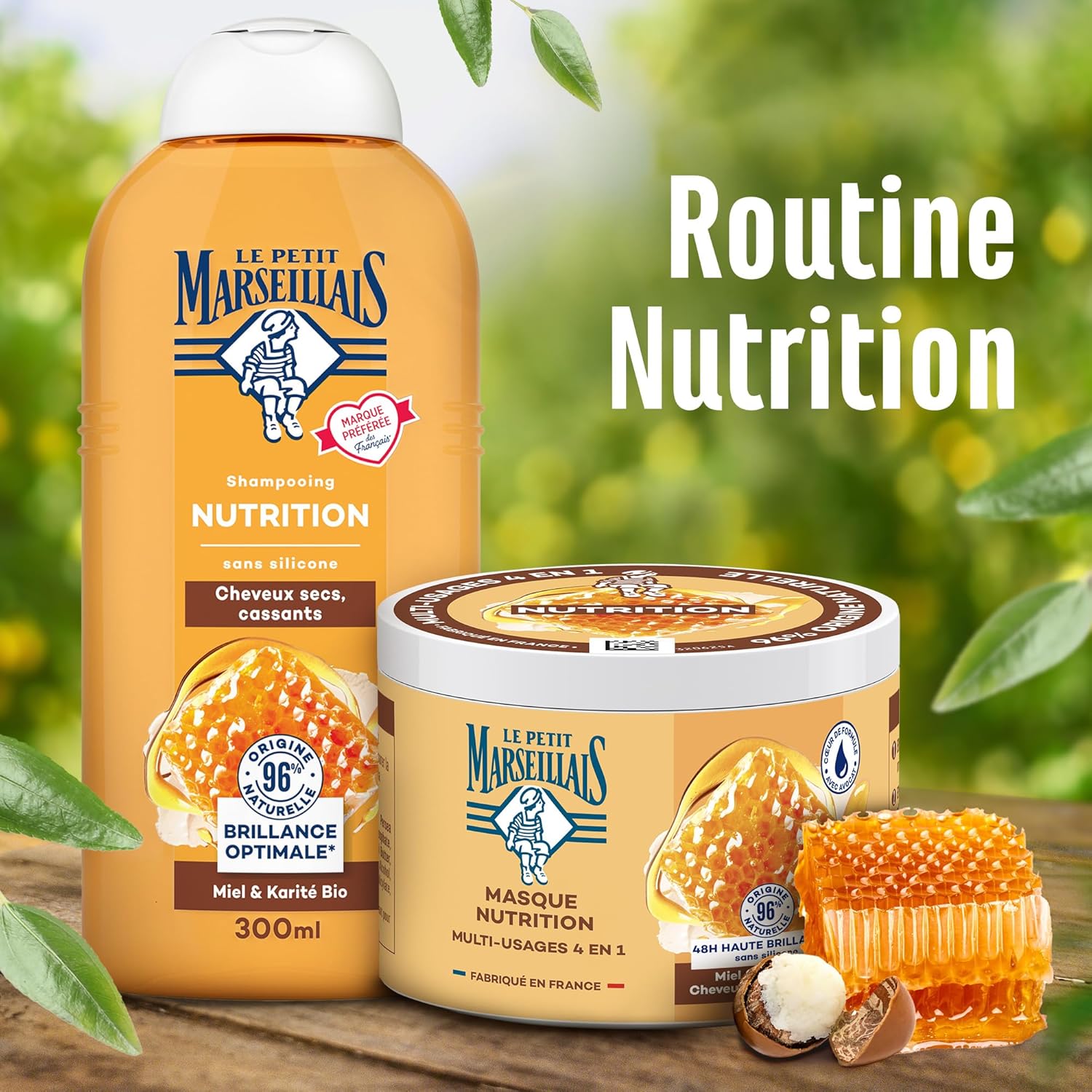 Le Petit Marseillais - masque 4 en 1 370ml - nutrition miel & karité bio