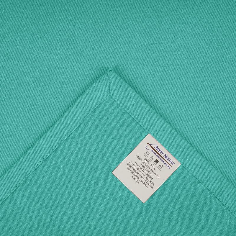 Sweet Needle - serviettes de table lot de 12 - 45x45 cm - coton épais, coins arrondis, vert sauge