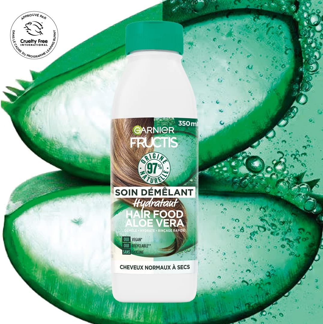 Garnier - Fructis Hair Food - 350ml - soin démêlant hydratant aloe vera, lot de 6