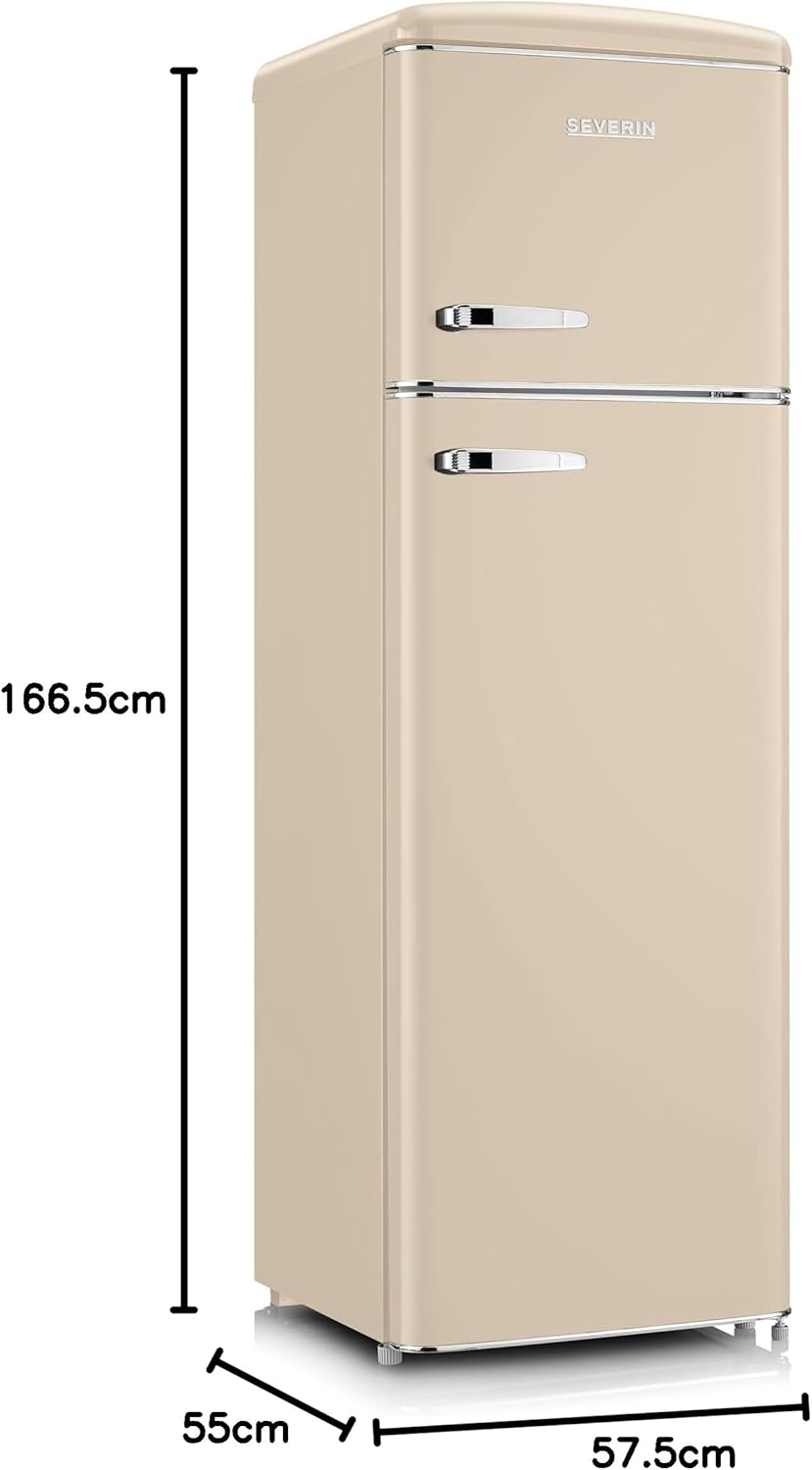 Severin - Rétro série - 55 cm, 246 L, double porte, classe D, crème - RKG8985
