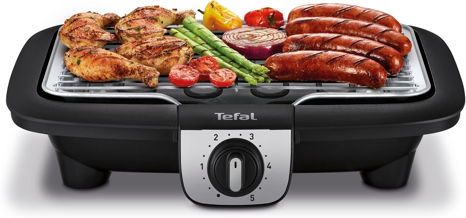 Tefal - Easy Grill 2en1 - plancha & barbecue, 2100W, plaque incluse - YY3818FB