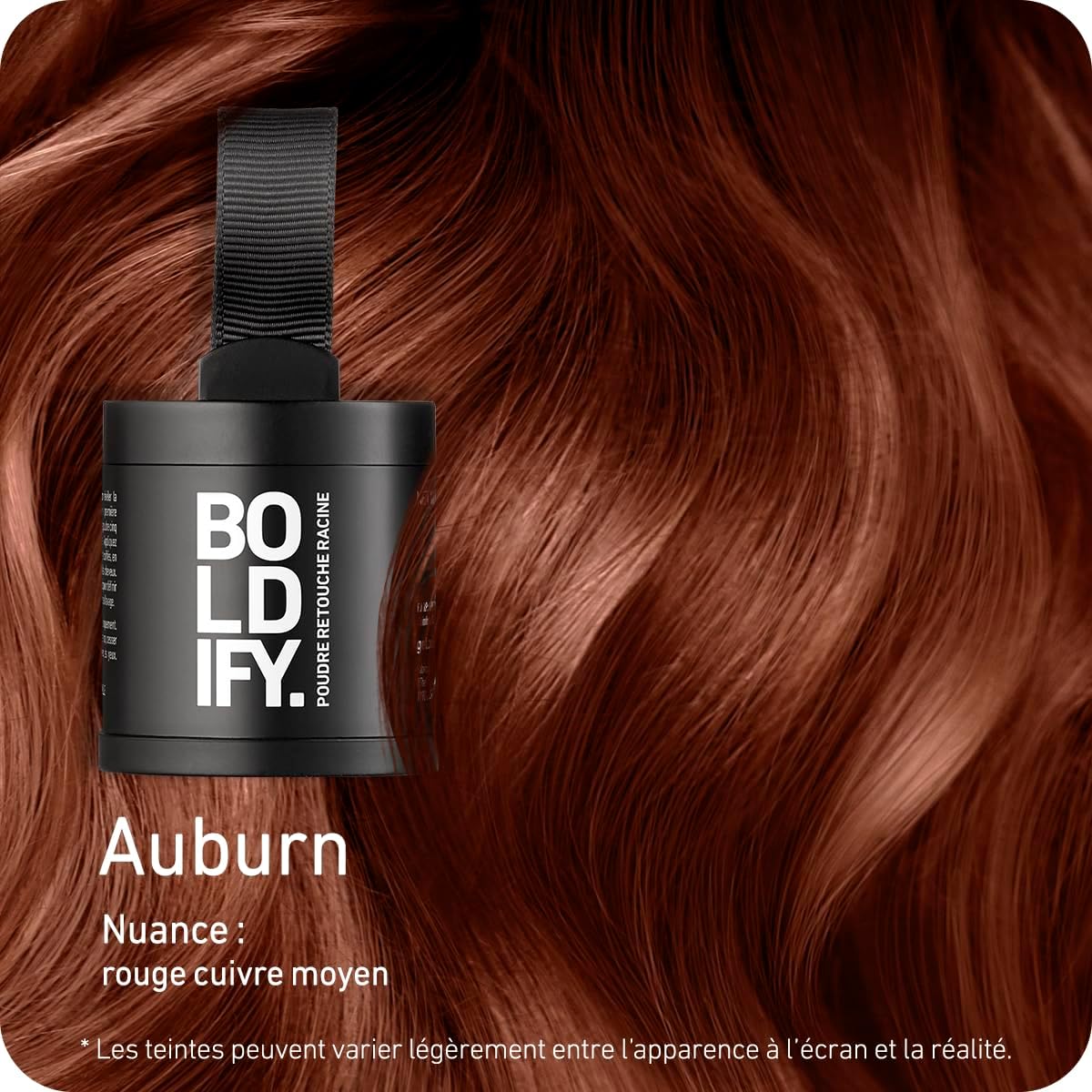 BOLDIFY - Poudre Racine cheveux Auburn - 10g - Camoufle gris, résultat naturel
