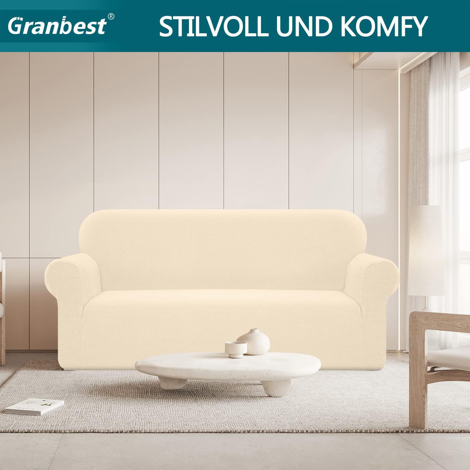 Granbest - housse canapé imperméable 3 places beige - protection élastique durable