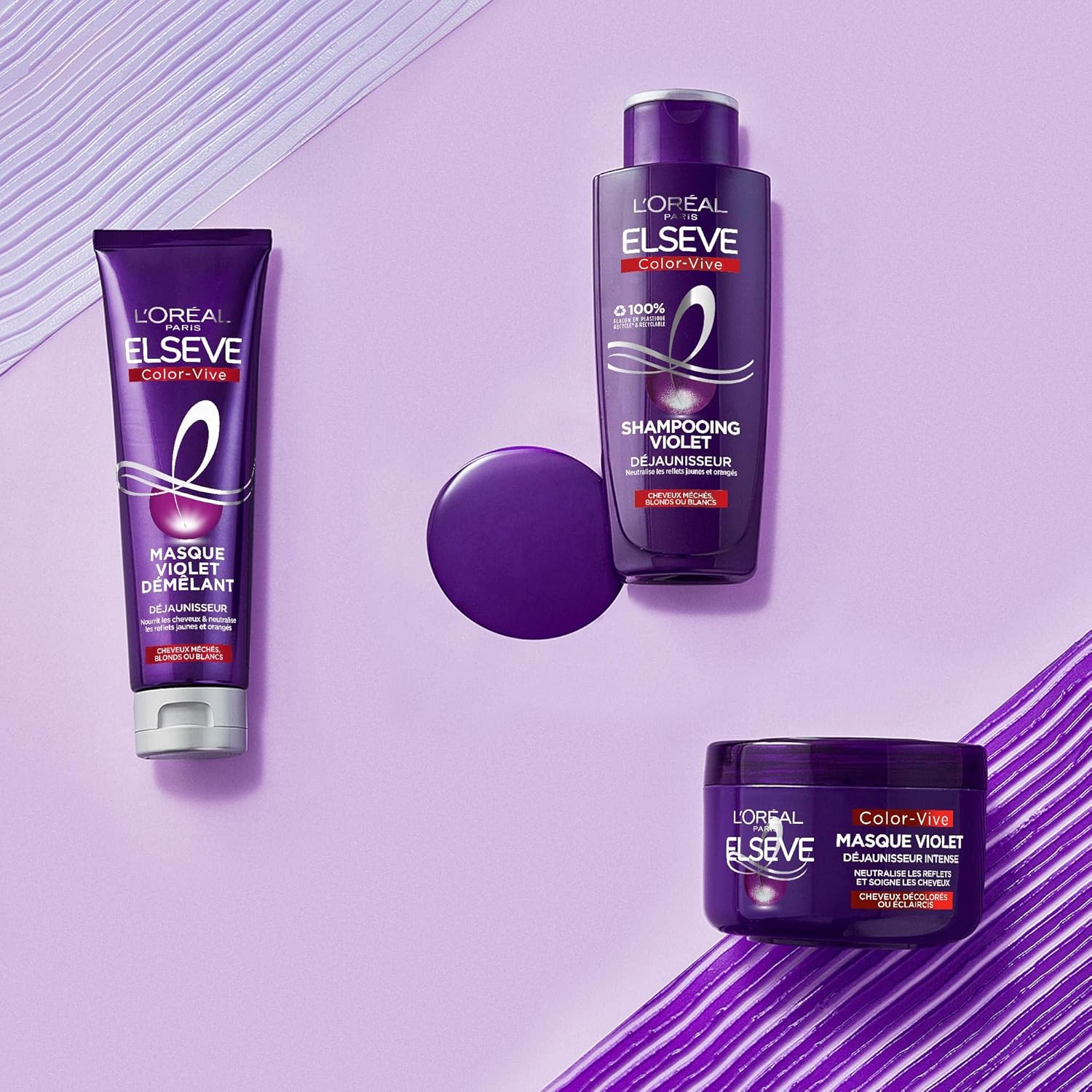 L'Oréal Paris - Elseve Color-Vive - 250 ml - masque violet anti-reflets jaunes