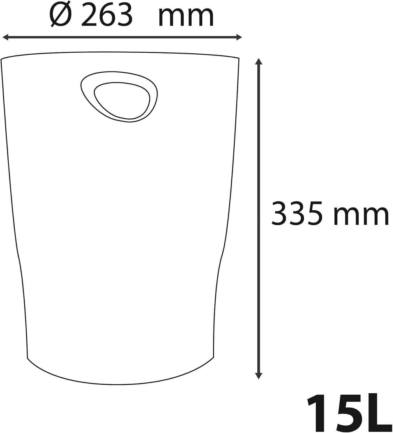 Exacompta - corbeille à papier Ecobin - 15L 26,3x26,3x33,5 cm - poignées, opaque bleu nuit - 453104D
