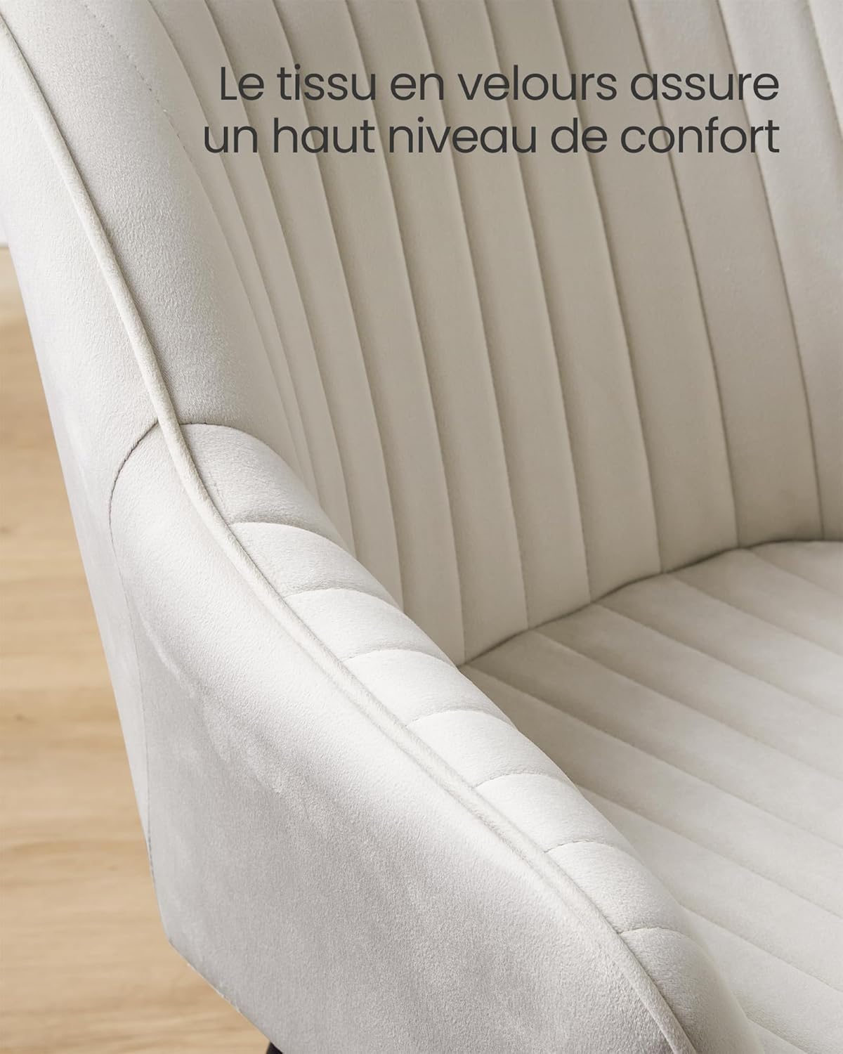 SONGMICS - fauteuil salle à manger velours, accoudoirs, métal, 120kg, LDC087W01