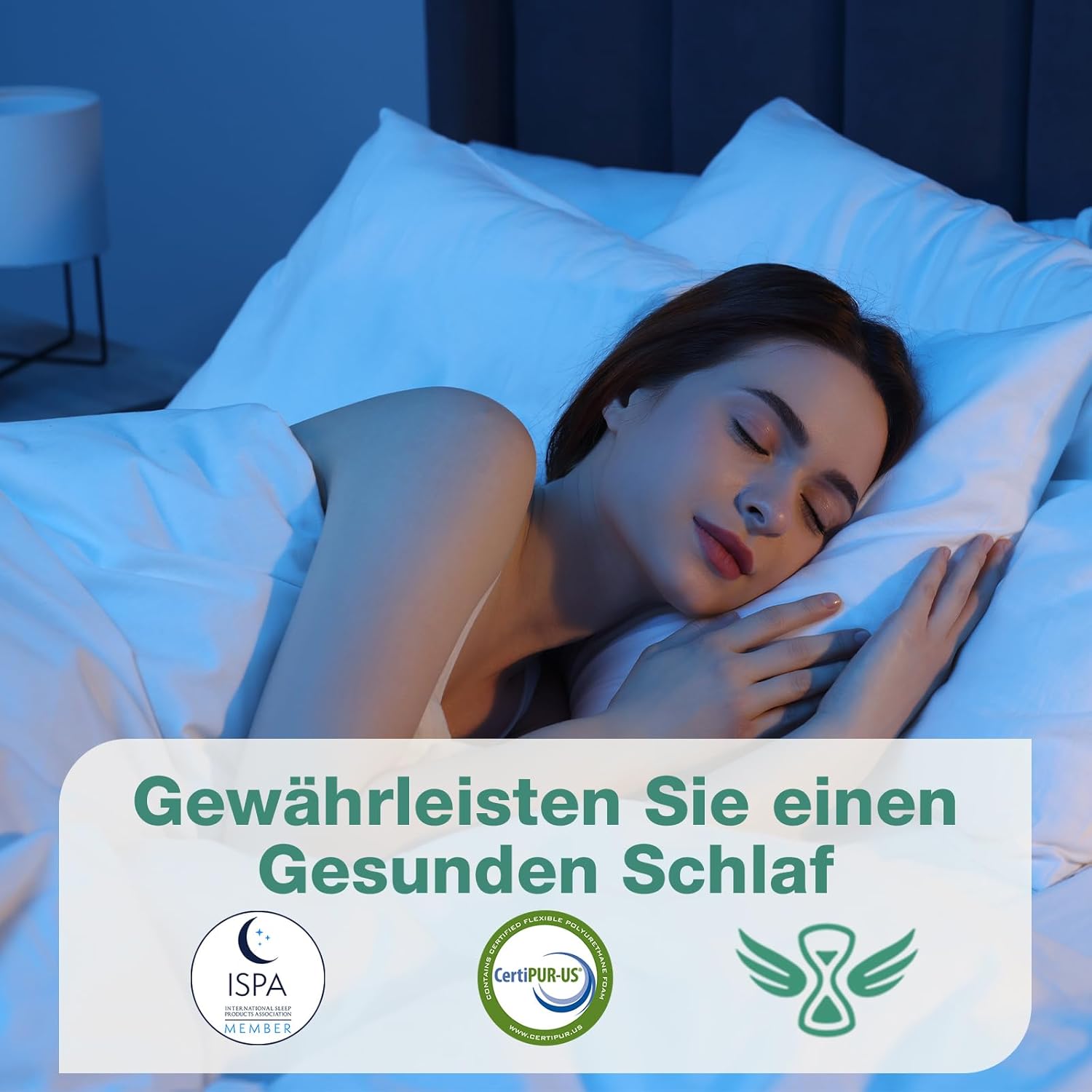 Novilla - surmatelas gel 5cm - 180x200 cm - mousse mémoire, housse lavable, antidérapant