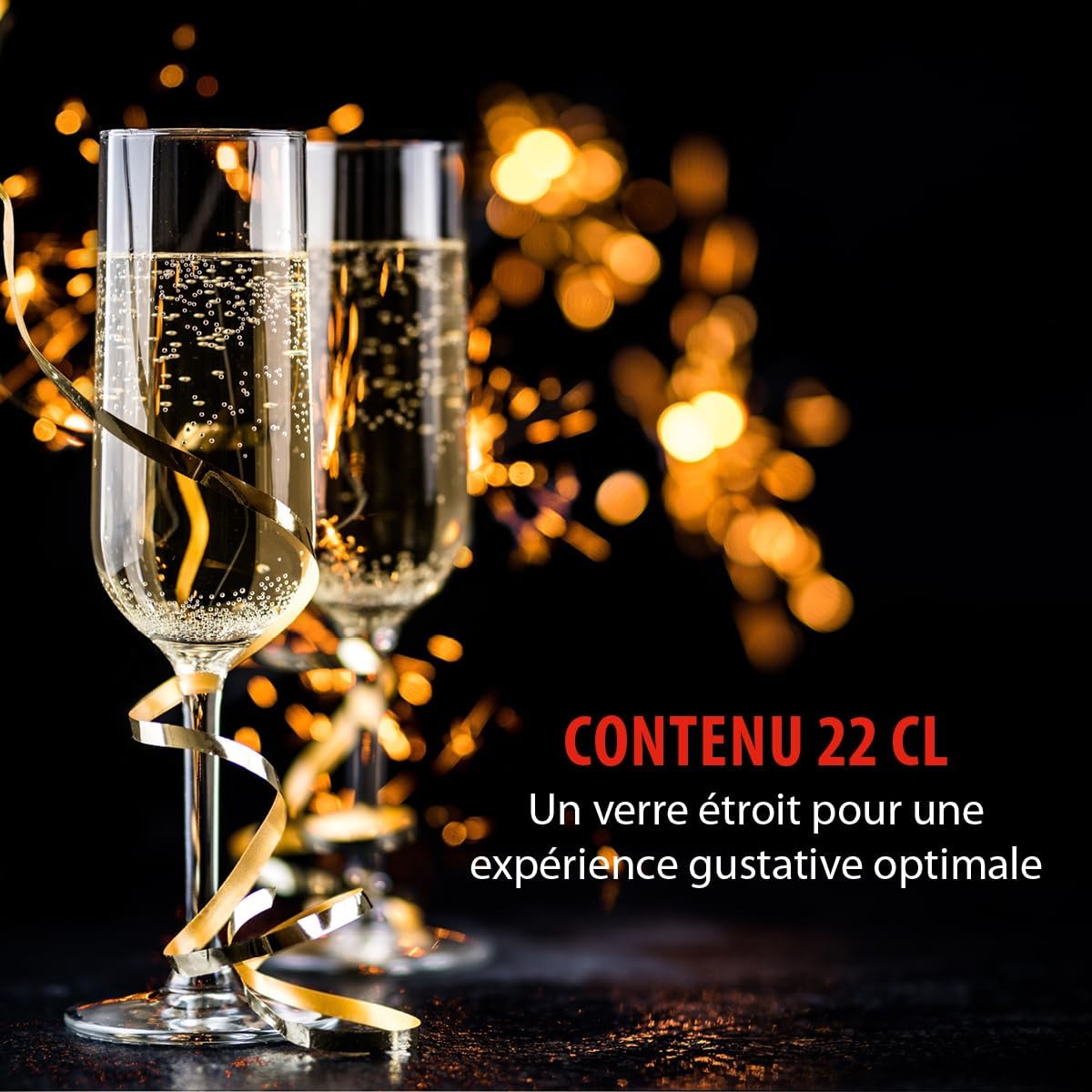 alpina - Verres à champagne, lot de 4, 170ml, lavables lav-vaisselle