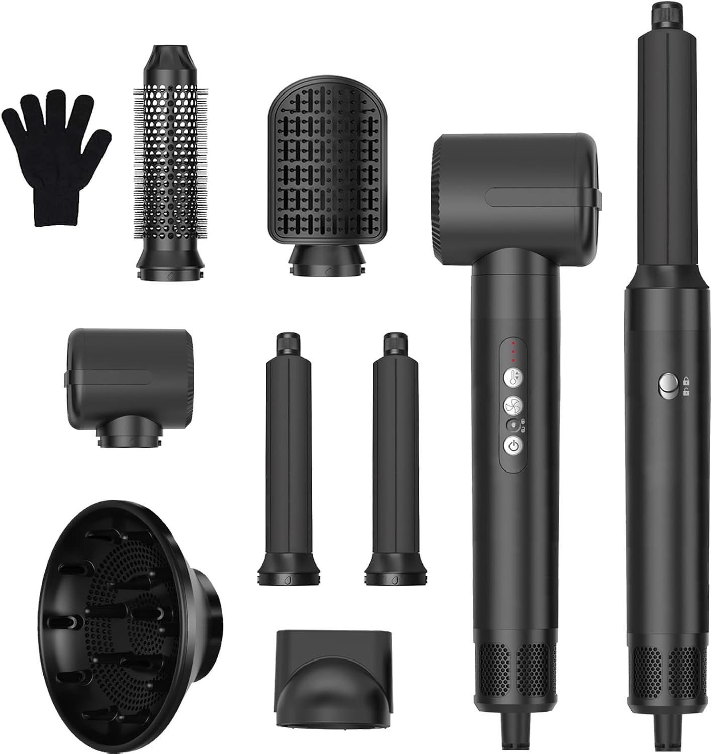 Sèche-cheveux 7 en 1 - 1400W - 3 températures, boucle, lissage