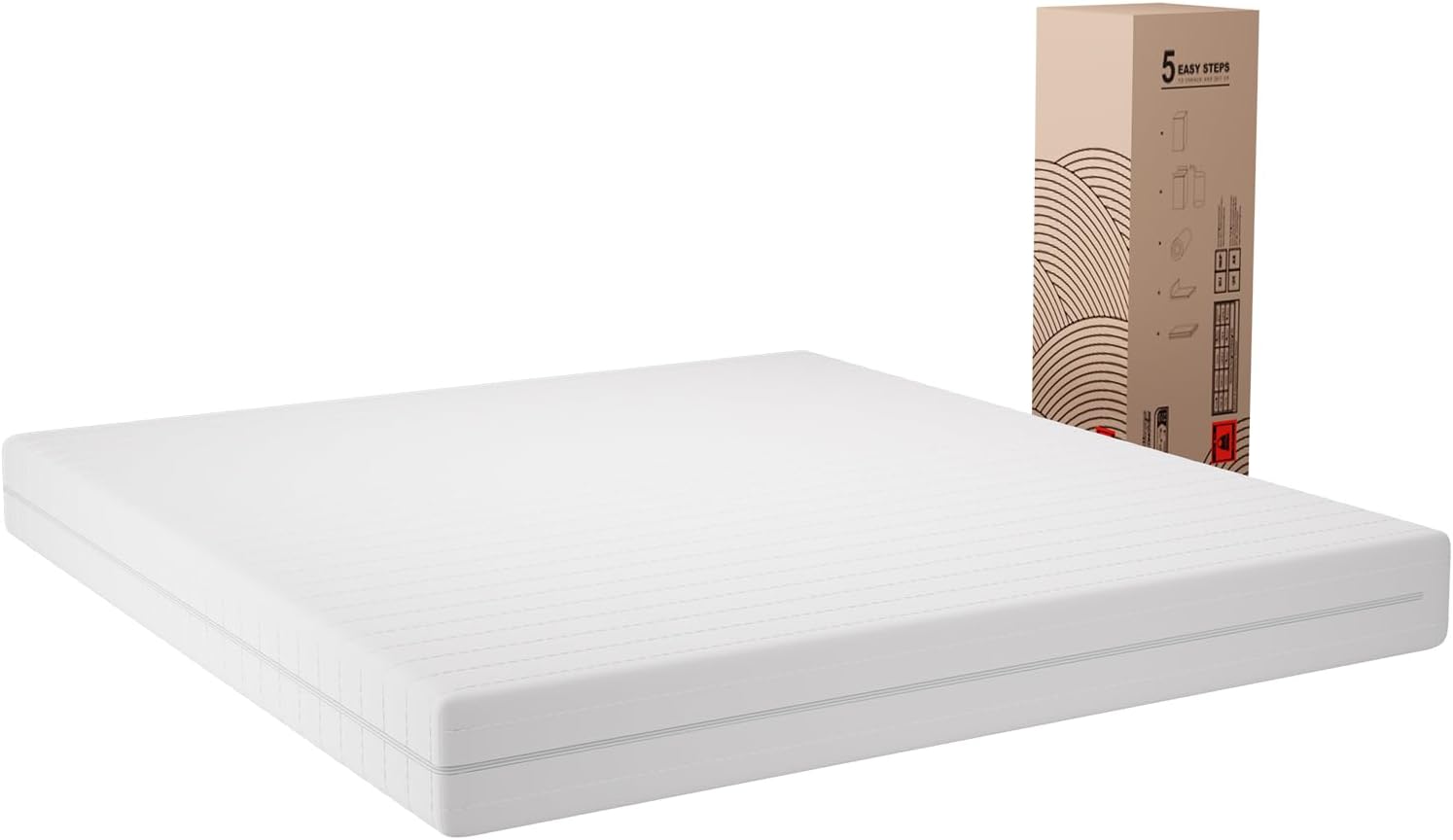 Novilla - Matelas 7 zones mousse - 90x200 cm, 18 cm, housse amovible