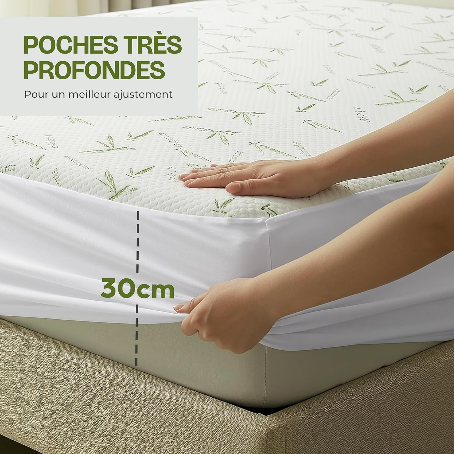 Utopia Bedding - Protège-matelas Premium - 90x200x30 cm - Imperméable, respirant, Oeko-Tex