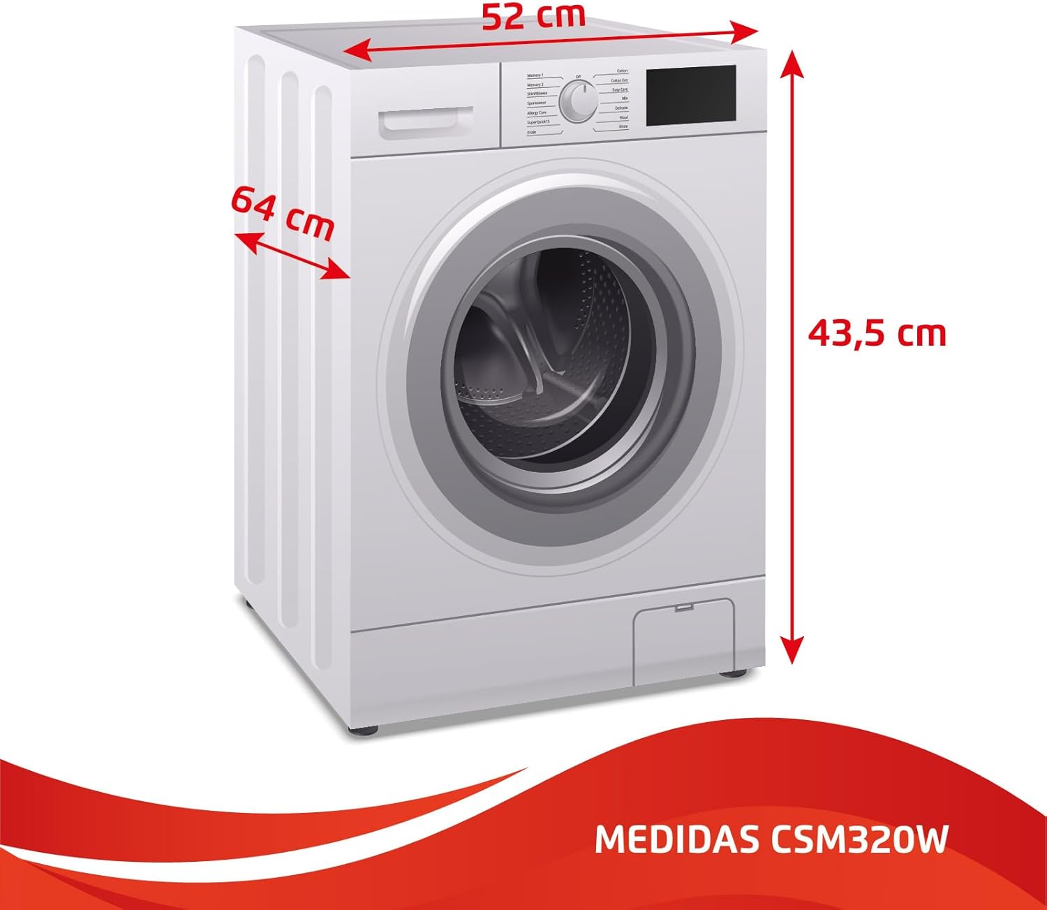 Corberó - sèche-linge frontal 3kg, LED, 5 programmes, blanc, CSM320W