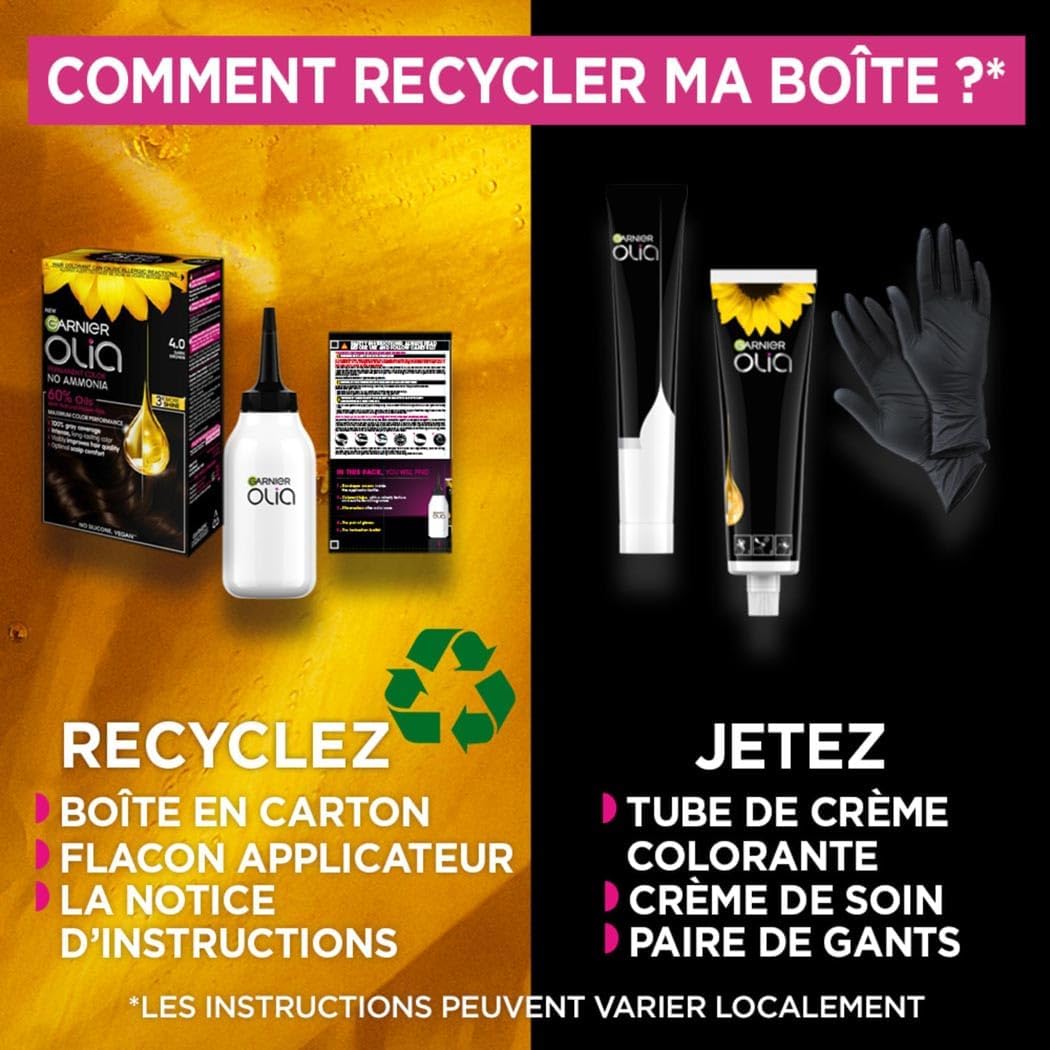 Garnier - Olia Vivids - coloration permanente, sans ammoniaque, huiles naturelles, ton cuivré intense 7.40