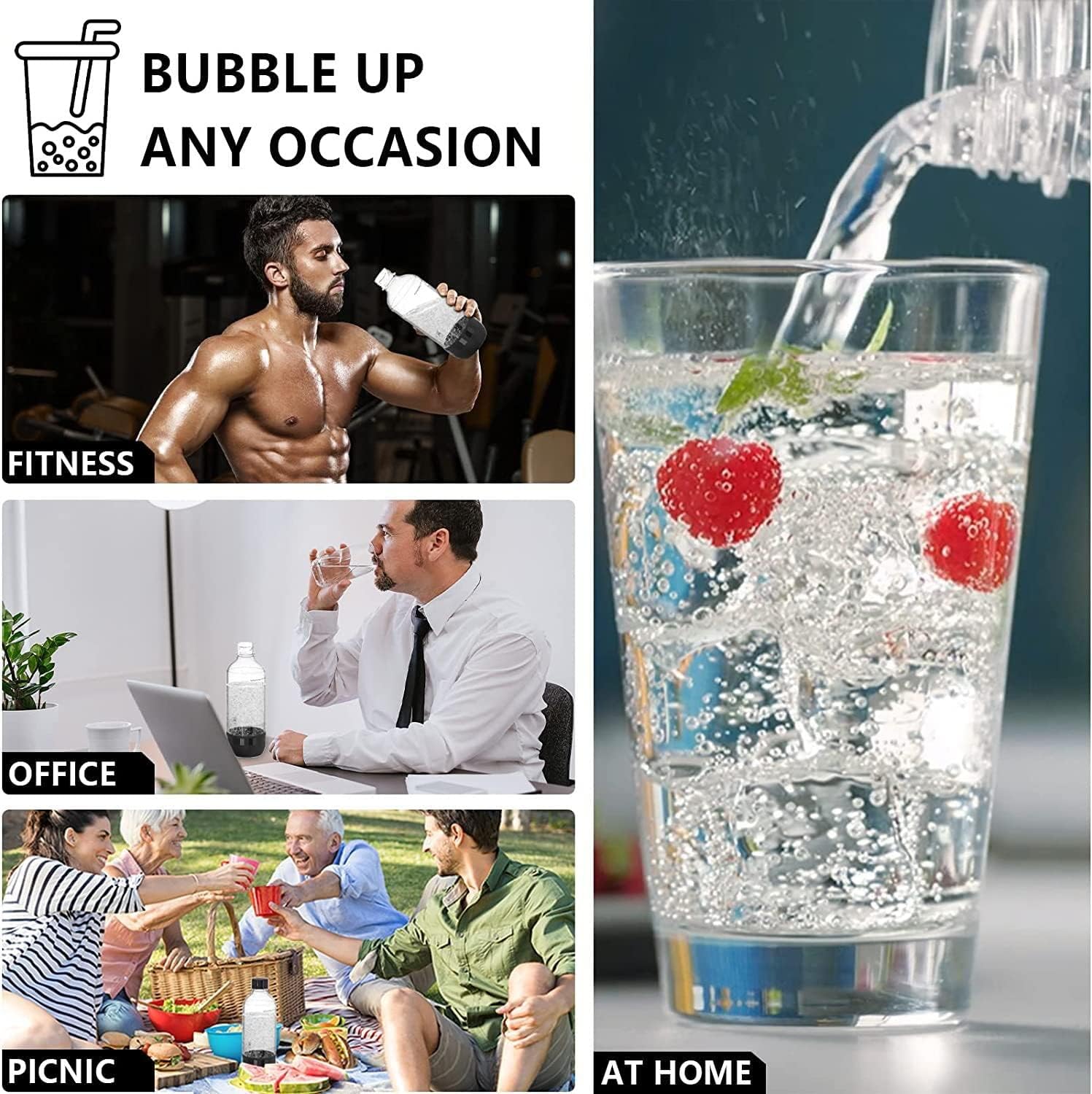 Mycket - bouteilles soda réutilisables 1L - PET sans BPA, 2 couleurs