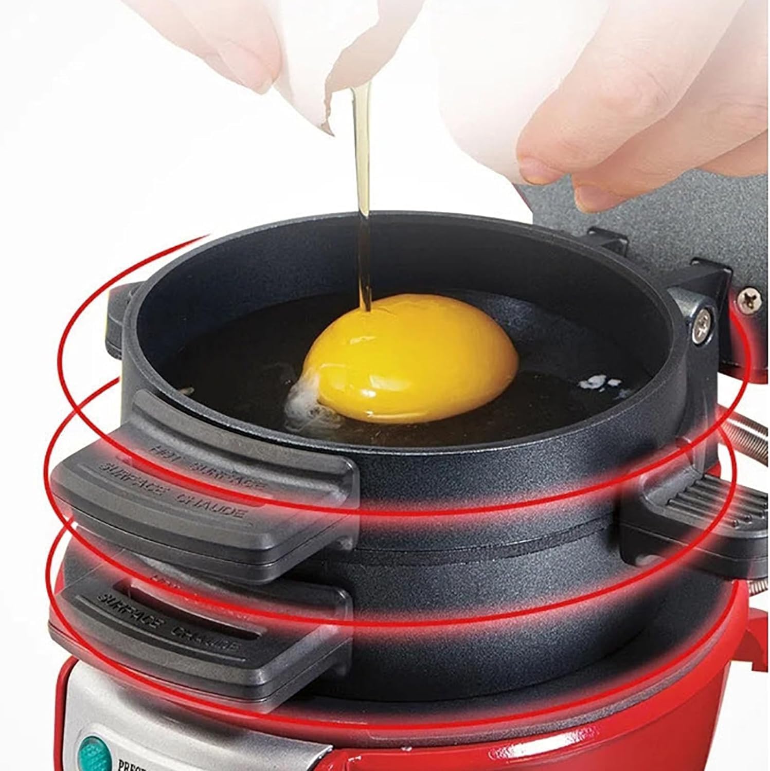 Presse à hamburger double - revêtement antiadhésif amovible - cuisson rapide 5min - facile à laver