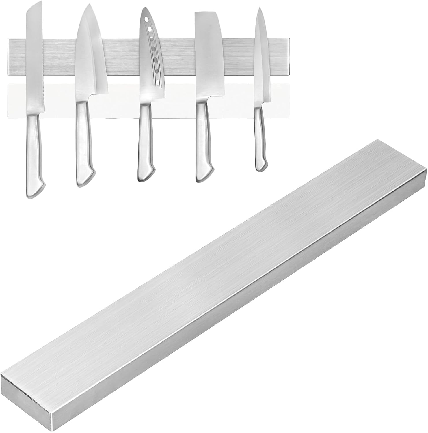 Porte-couteau magnétique - 30 cm - inox, fixation murale sans perçage