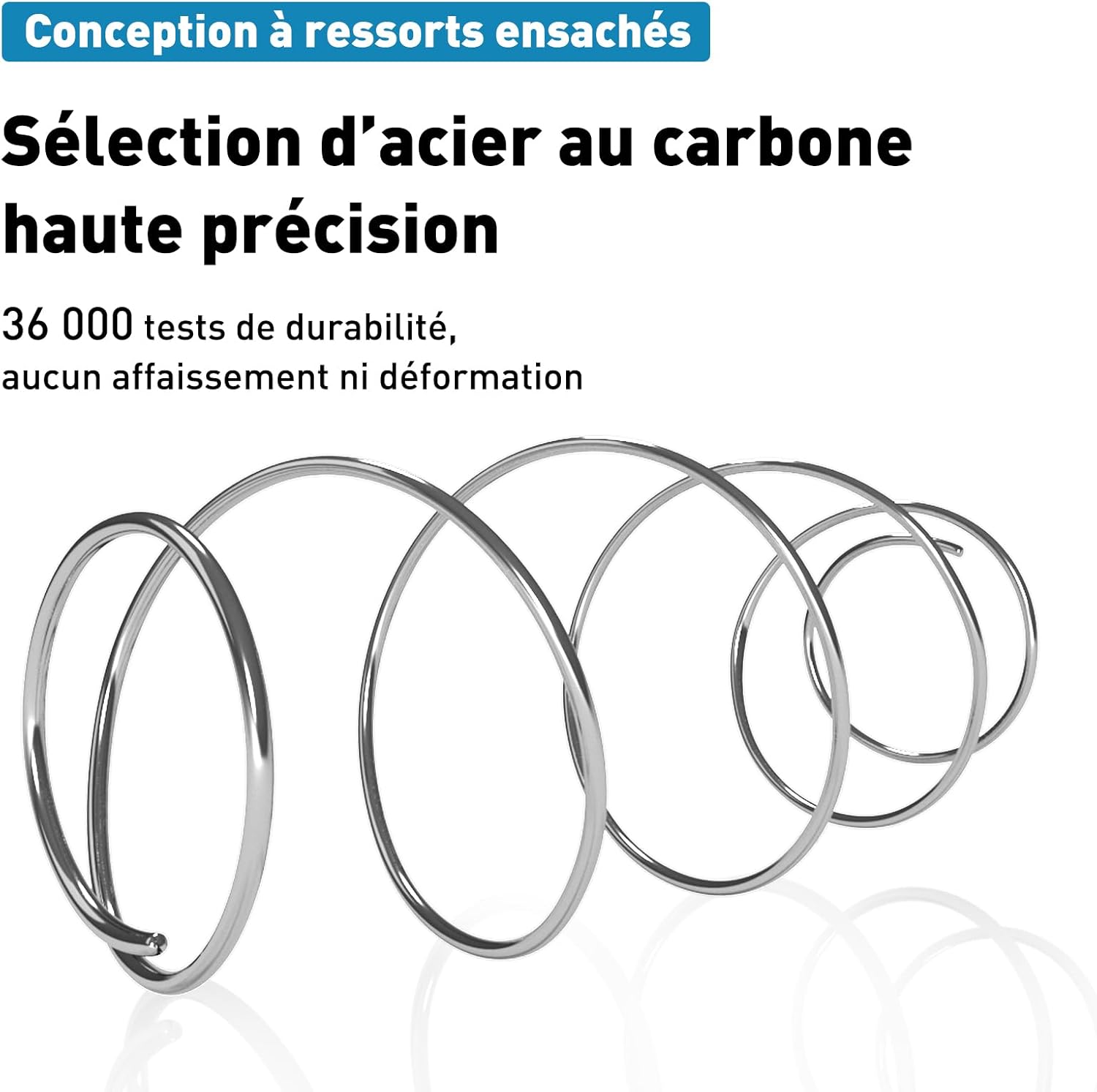 Matelas - 180x200 cm, 7 zones, 10 couches, réversible, soutien H3/H4