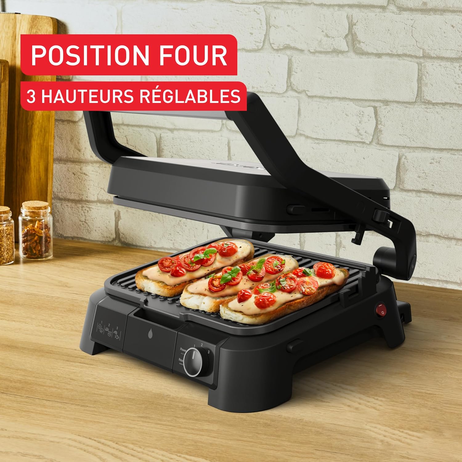 Tefal - SuperGrill 3-en-1, thermostat réglable, 2000W - GC510DE0