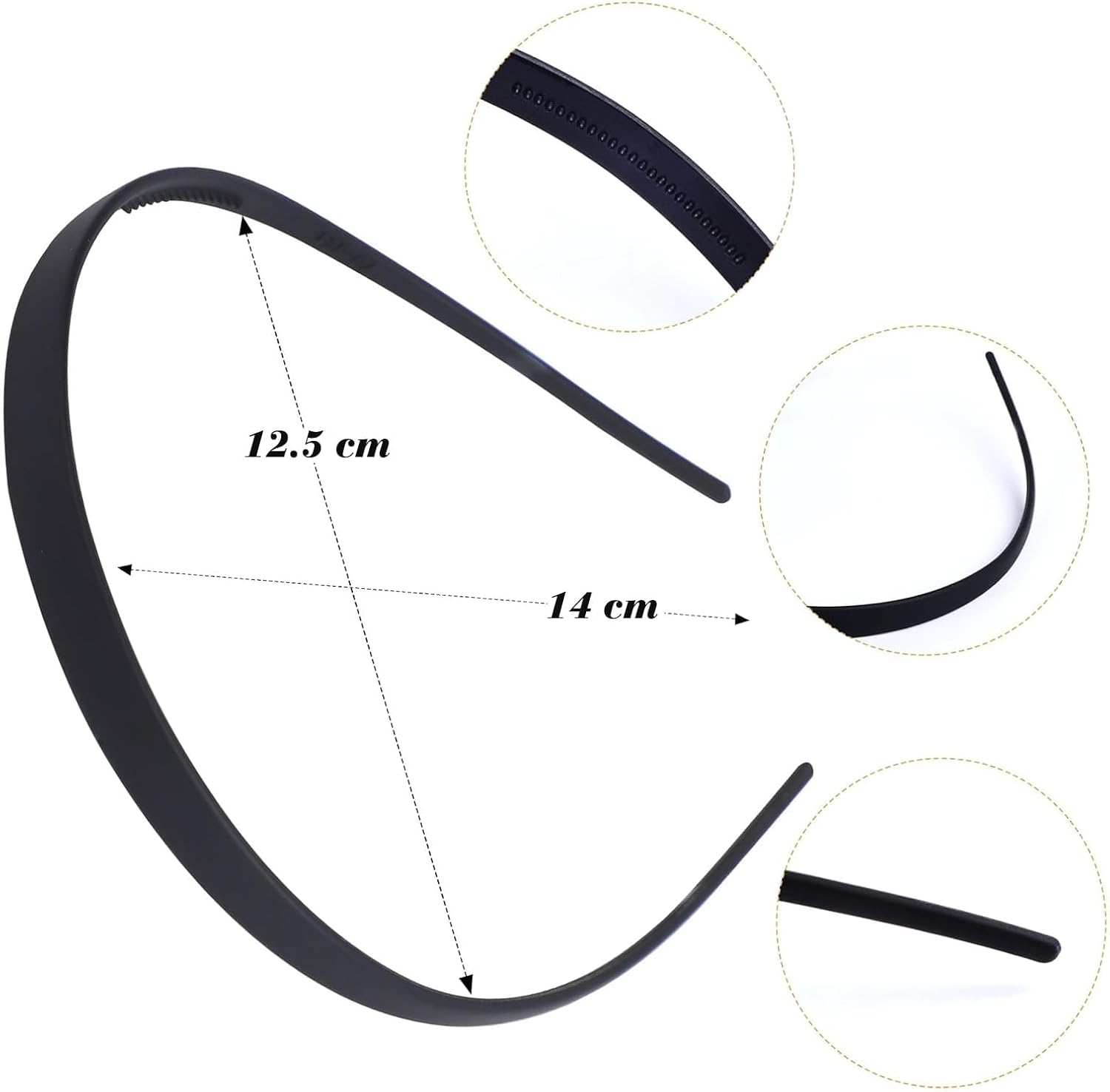 Serre-tête plastique femme - 6 pcs - bandeau dents, sans douleur